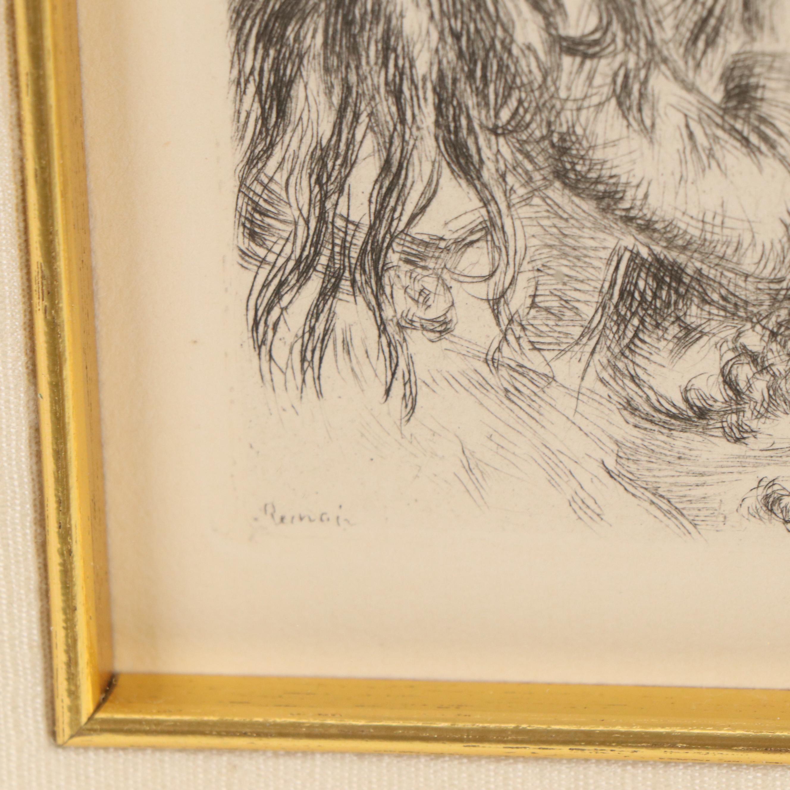 Pierre-Auguste Renoir Restrike Etching "Le Chapeau Épinglé"