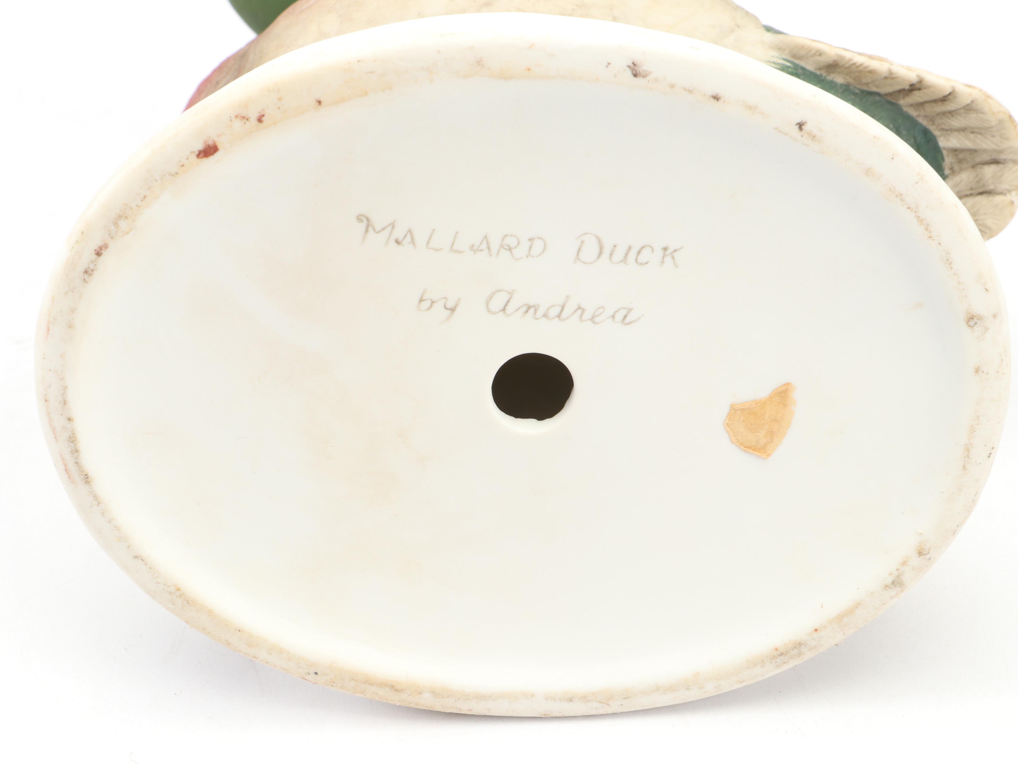 Boehm Bisque Bird Figurines with Andrea by Sadek Bisque Mallard Duck Statuttes