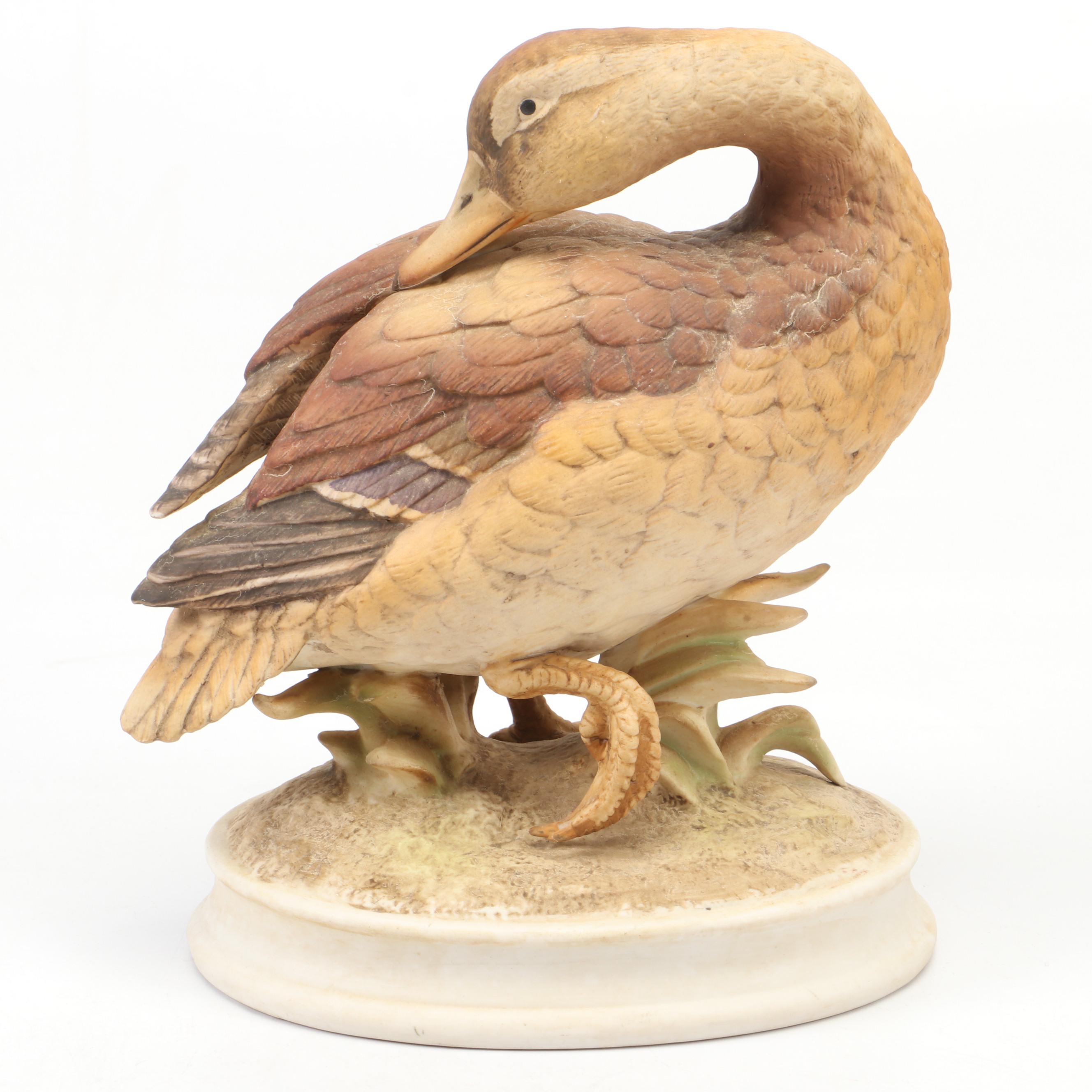Boehm Bisque Bird Figurines with Andrea by Sadek Bisque Mallard Duck Statuttes