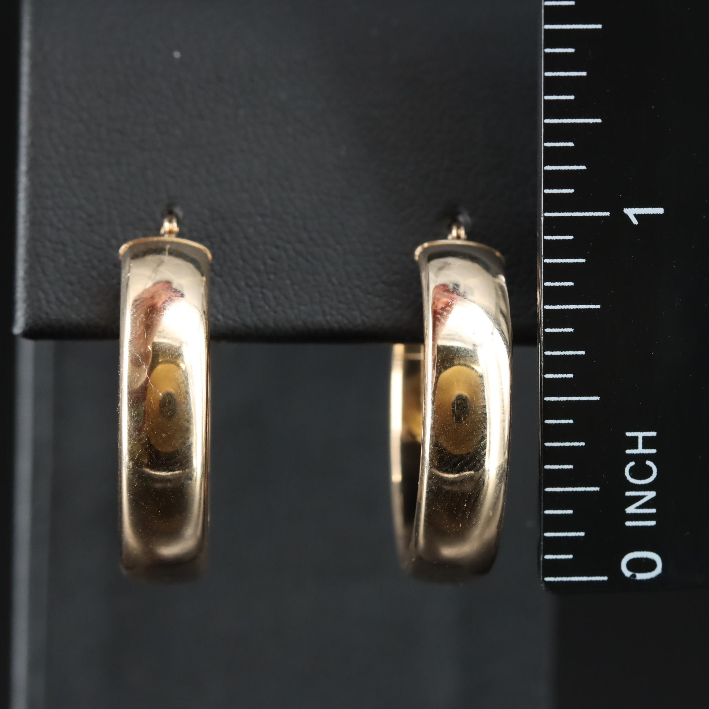 14K Wide Hoop Earrings