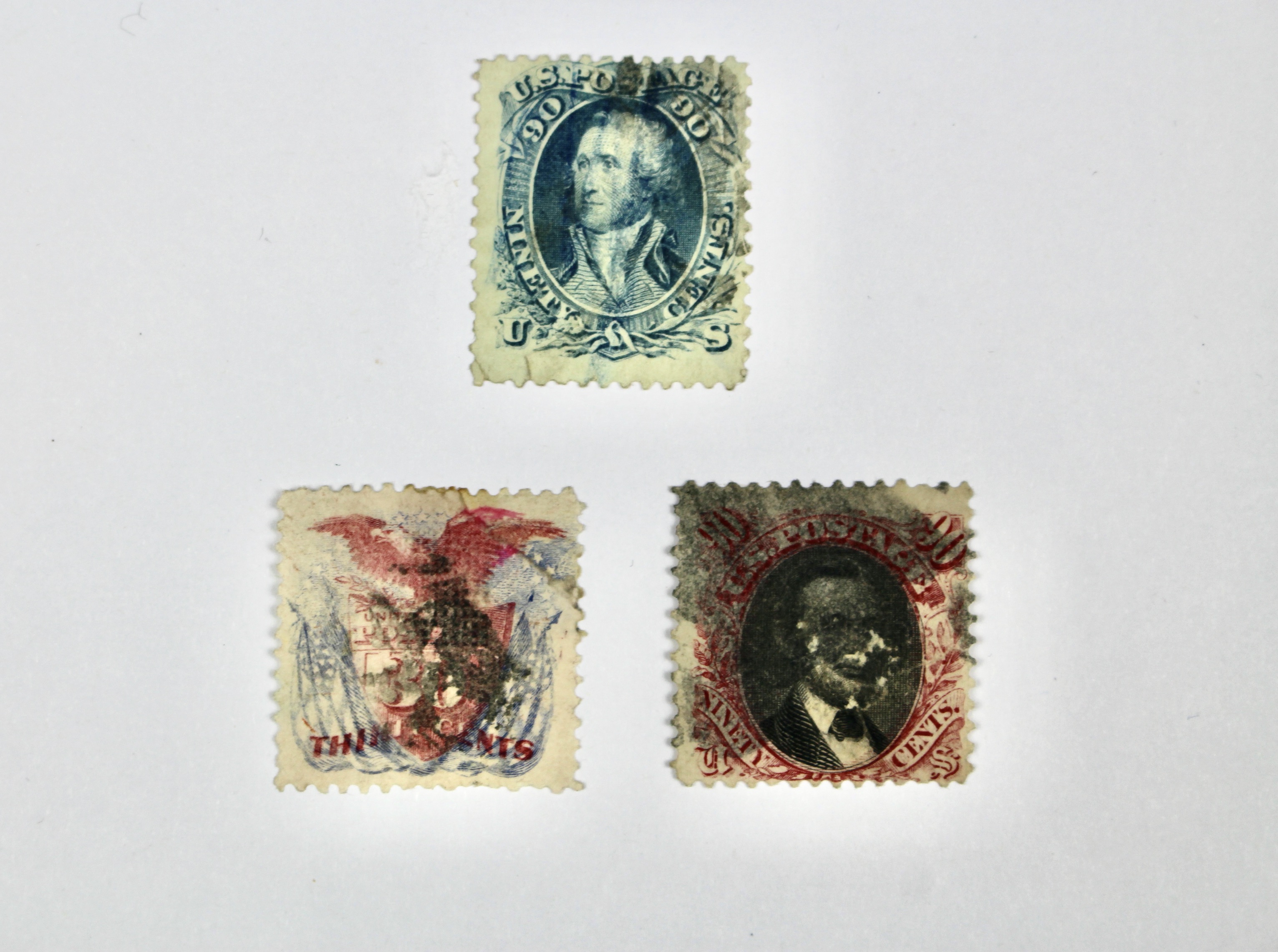 Three Early U.S. Postage Stamps
