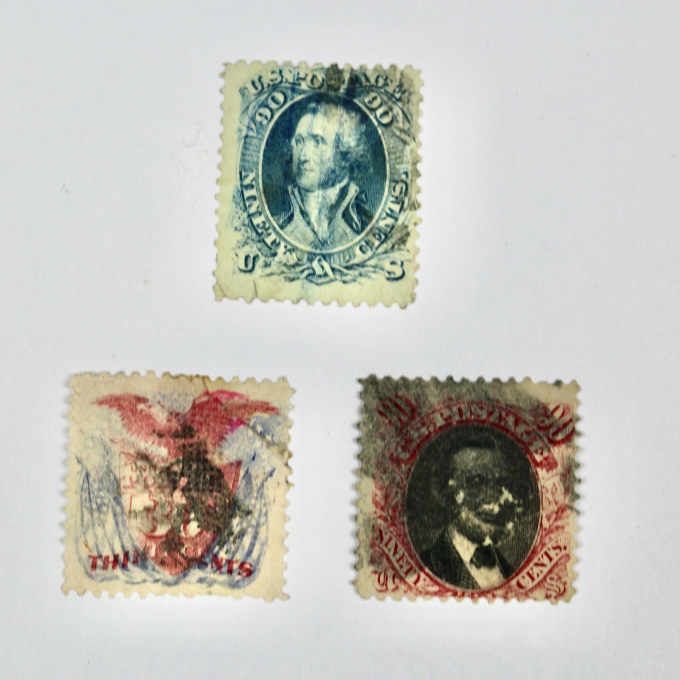 Three Early U.S. Postage Stamps