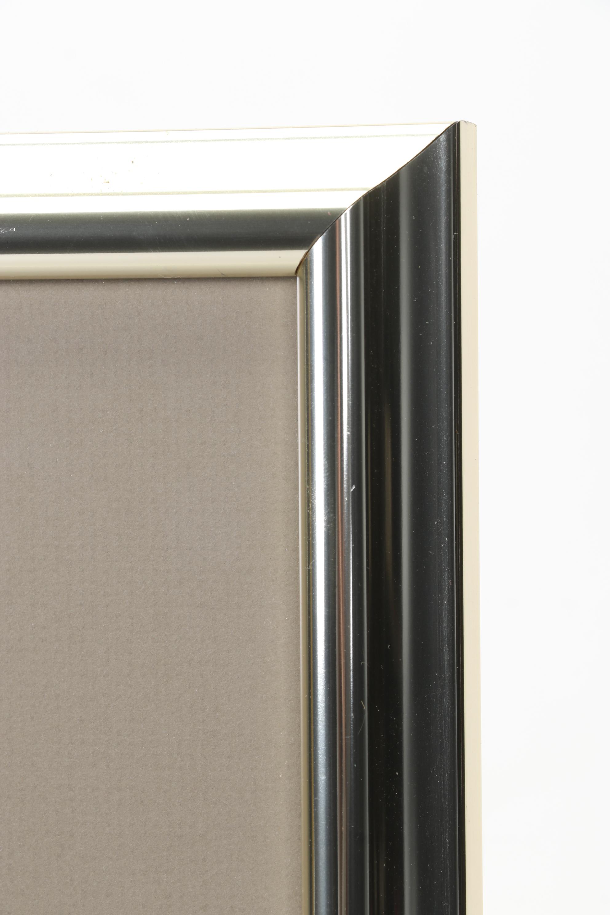 Christian Bjorn Larsen Street Scene Color Lithograph Of Rainy Day Commute, 1956