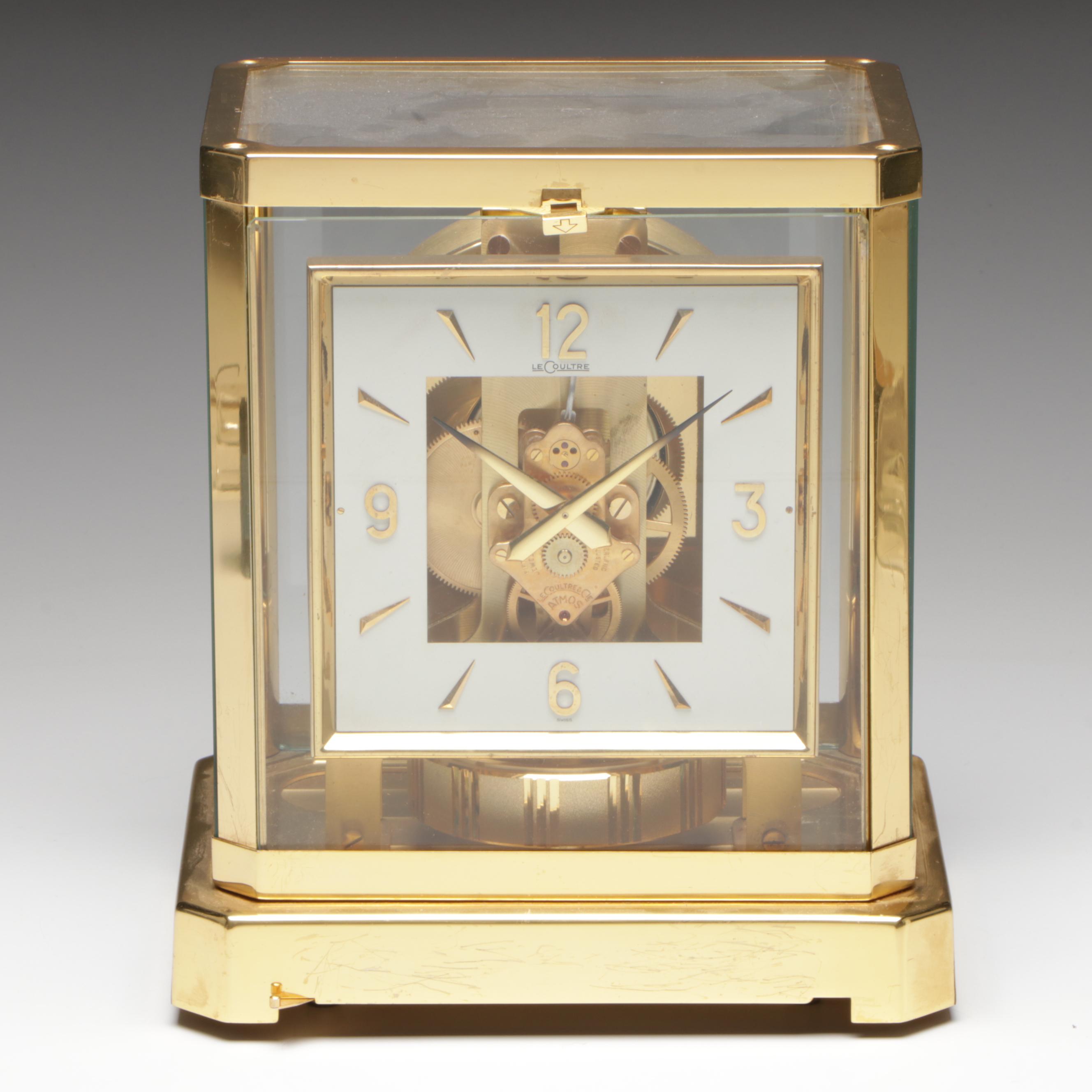 Jaeger-LeCoultre "Atmos" Swiss Brass and Glass Perpetual Motion Mantel Clock