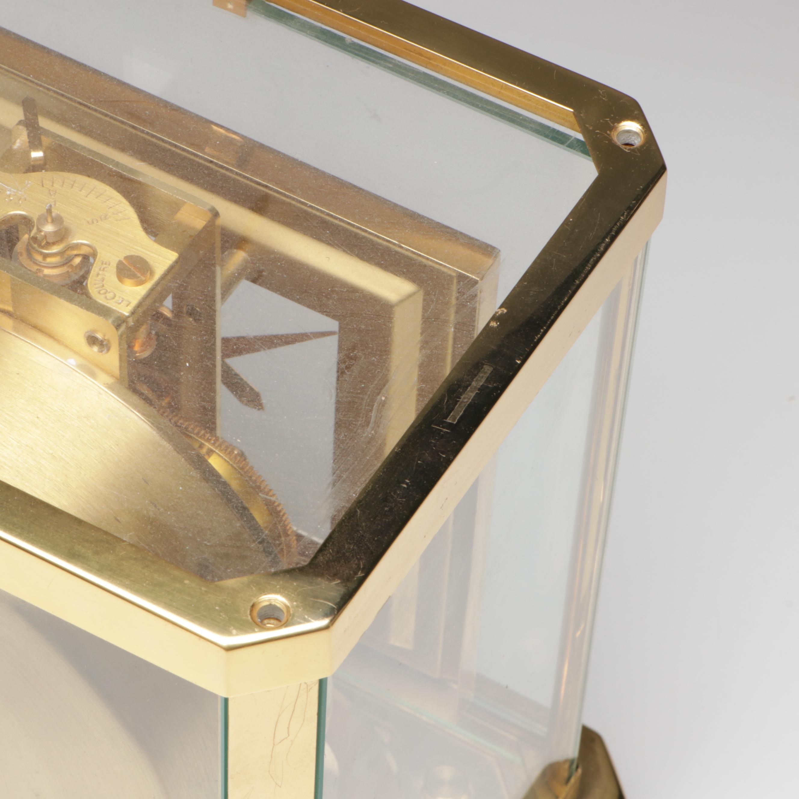 Jaeger-LeCoultre "Atmos" Swiss Brass and Glass Perpetual Motion Mantel Clock