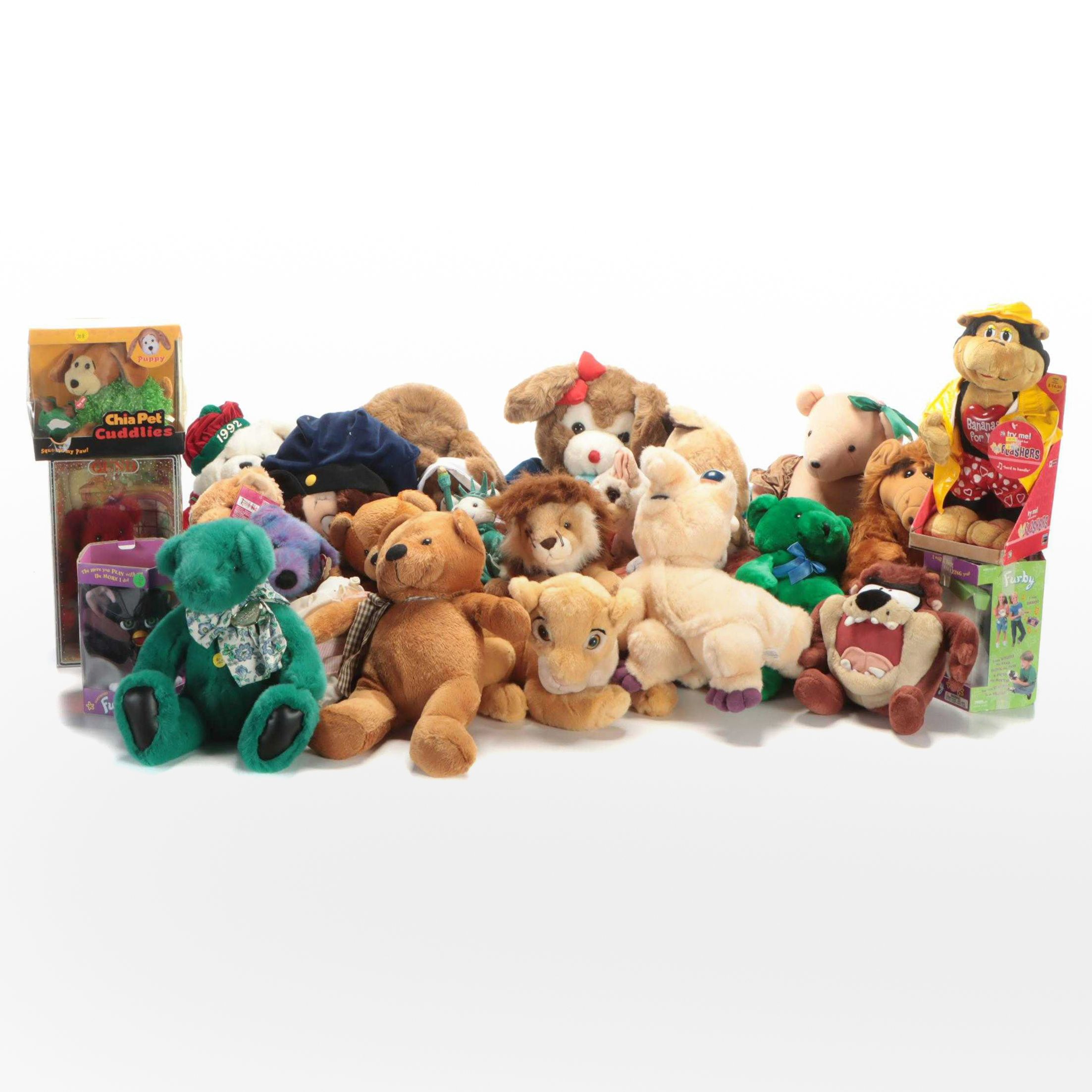 Walt Disney "Skippy", Tiger "Furby", and Other Stuffed Animal Toys, Late 20th C.