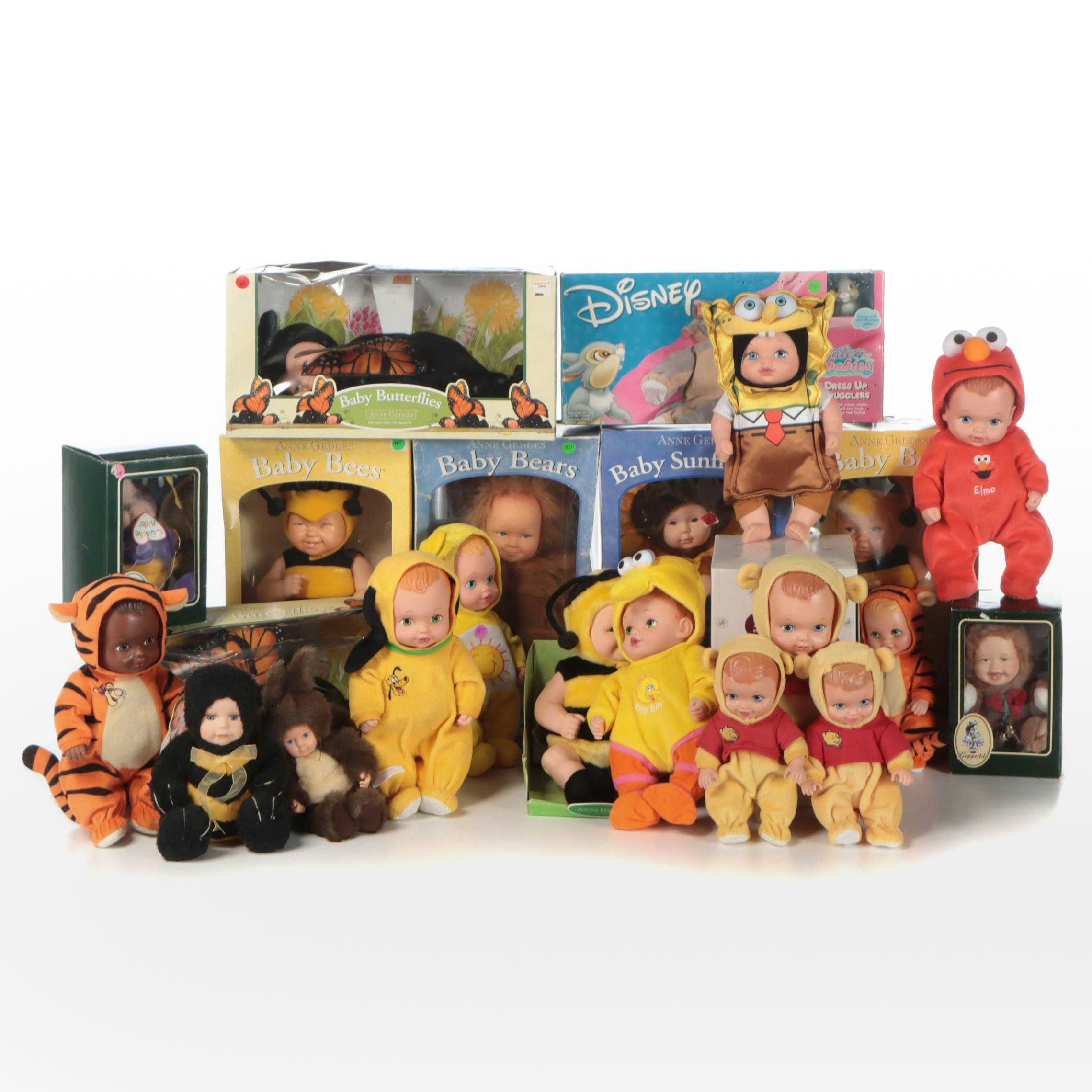 Ashton Drake Galleries Porcelain Doll with Anne Geddes and Other Costumed Dolls