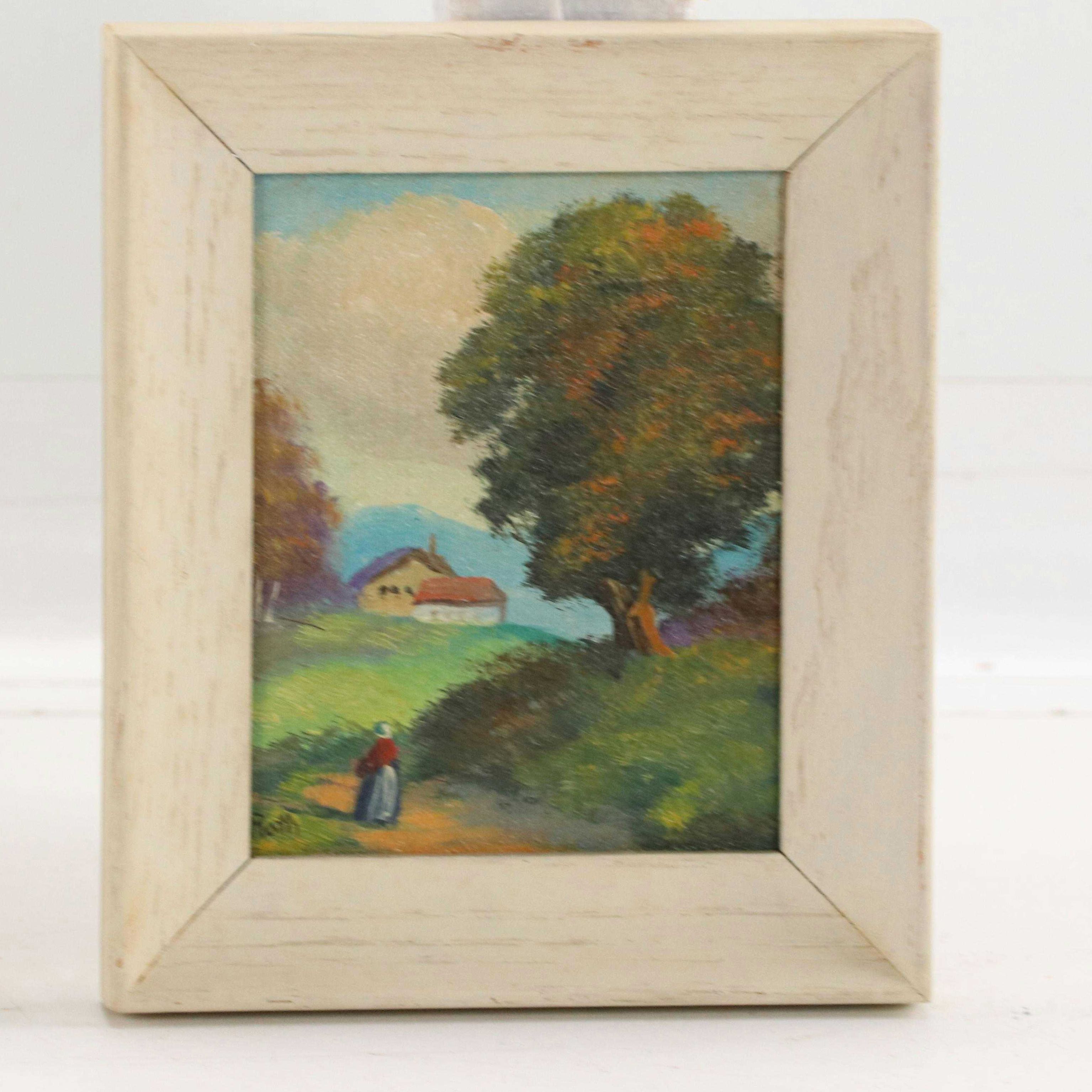 Carl Roth Bucolic Landscape Oil Paintings