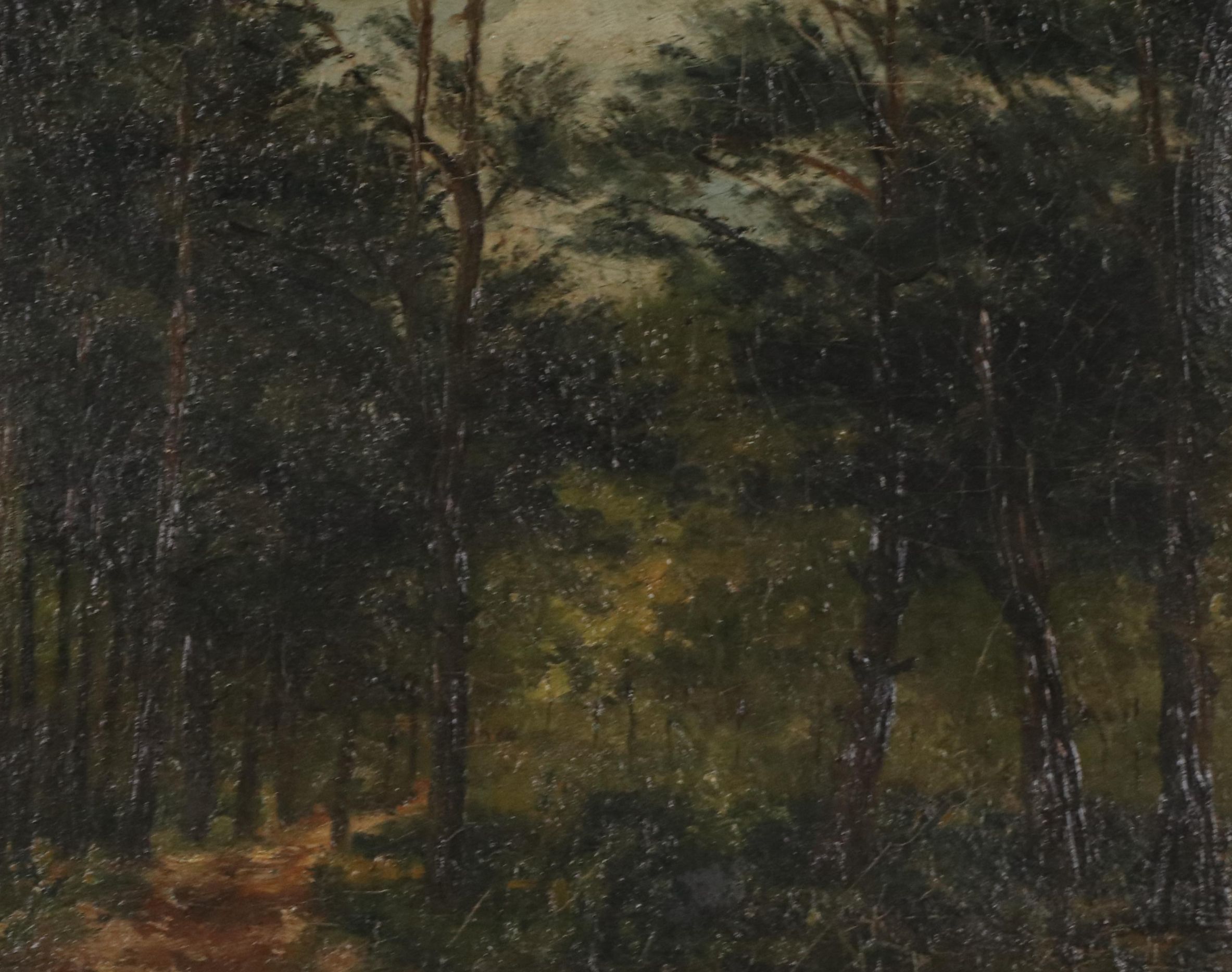 Woodland Landscape Oil Painting, 19th Century