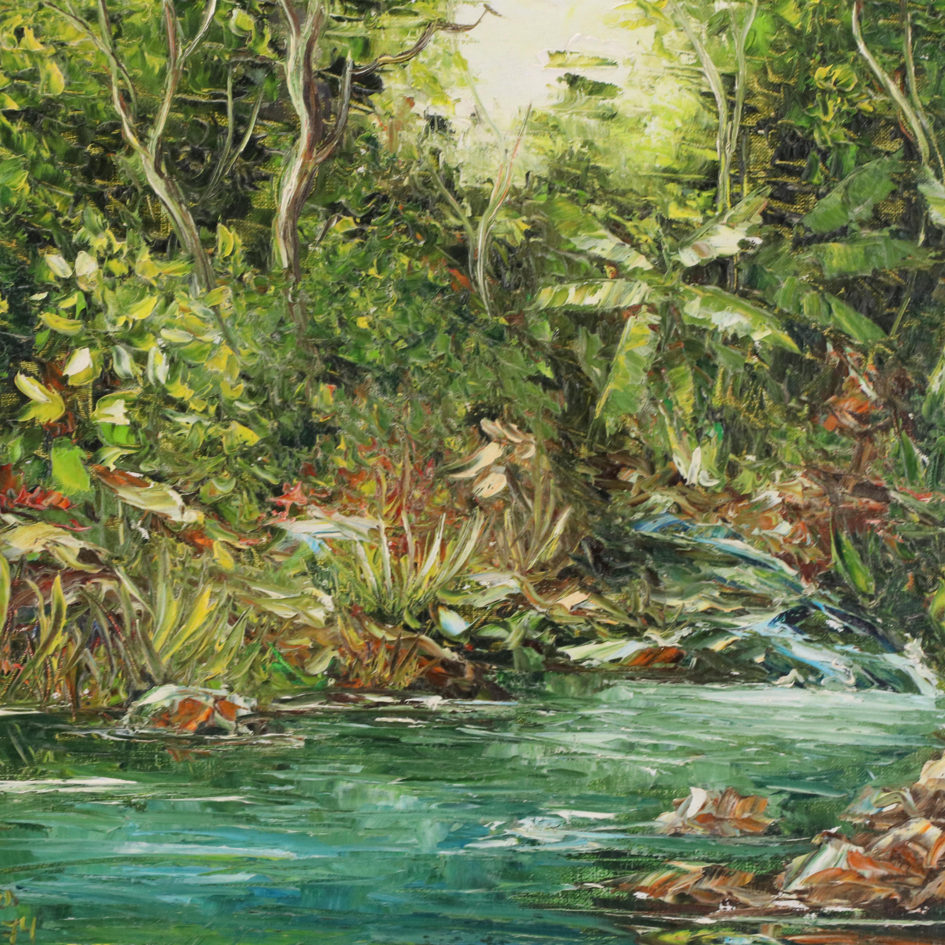 Federico Torres Impasto Oil Painting of Tropical Landscape