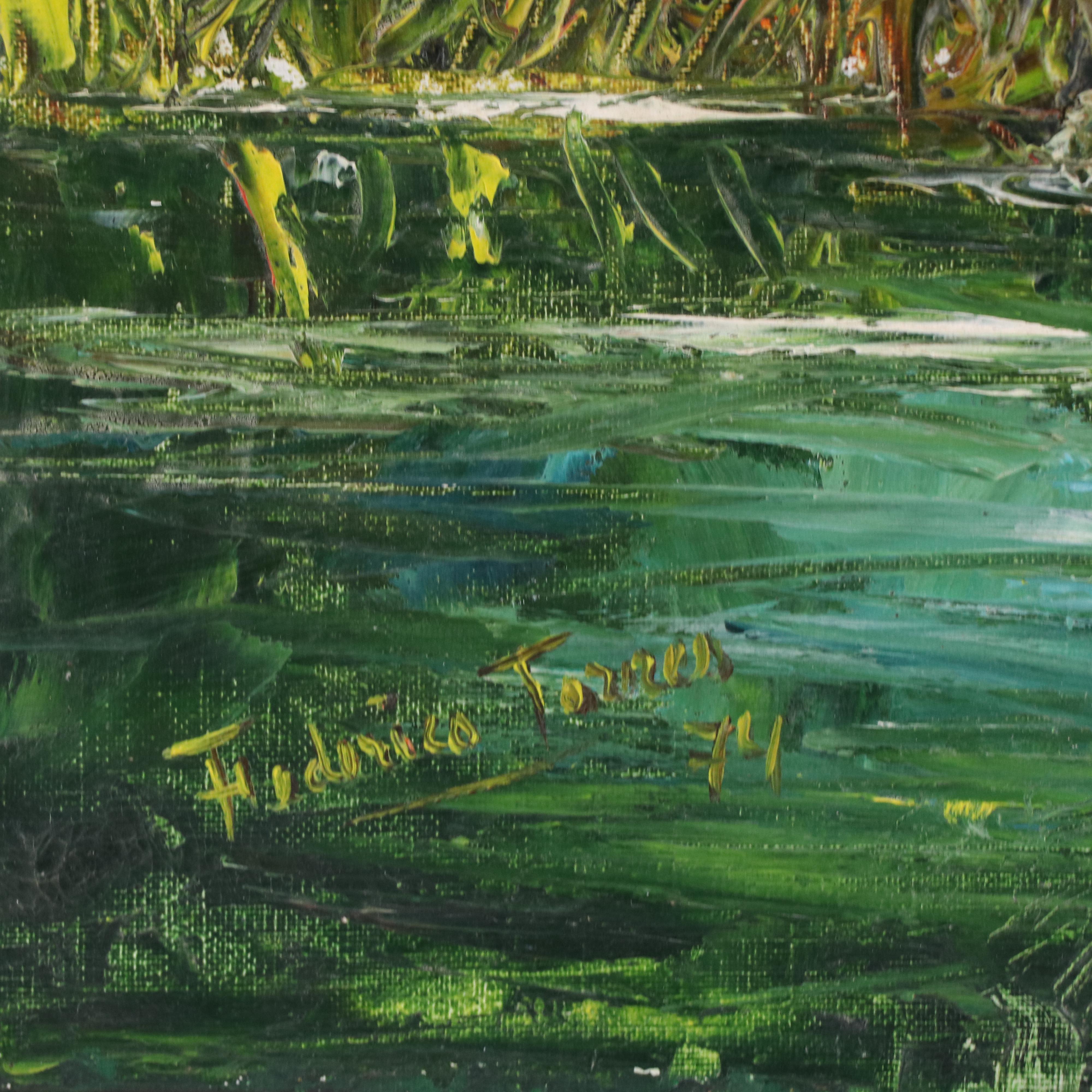 Federico Torres Impasto Oil Painting of Tropical Landscape