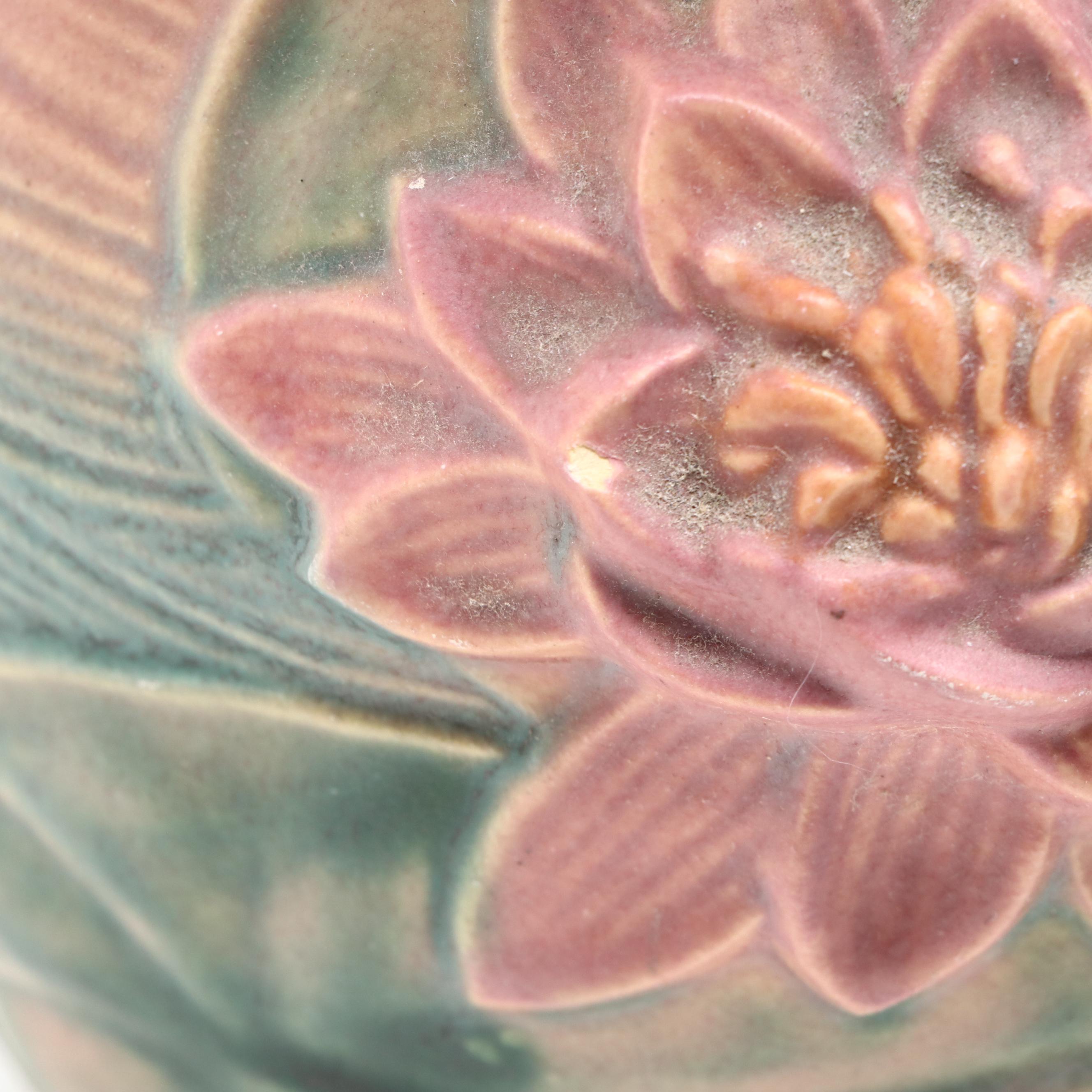 Roseville Pottery "Water Lily" Handled Vases, Mid-20th Century