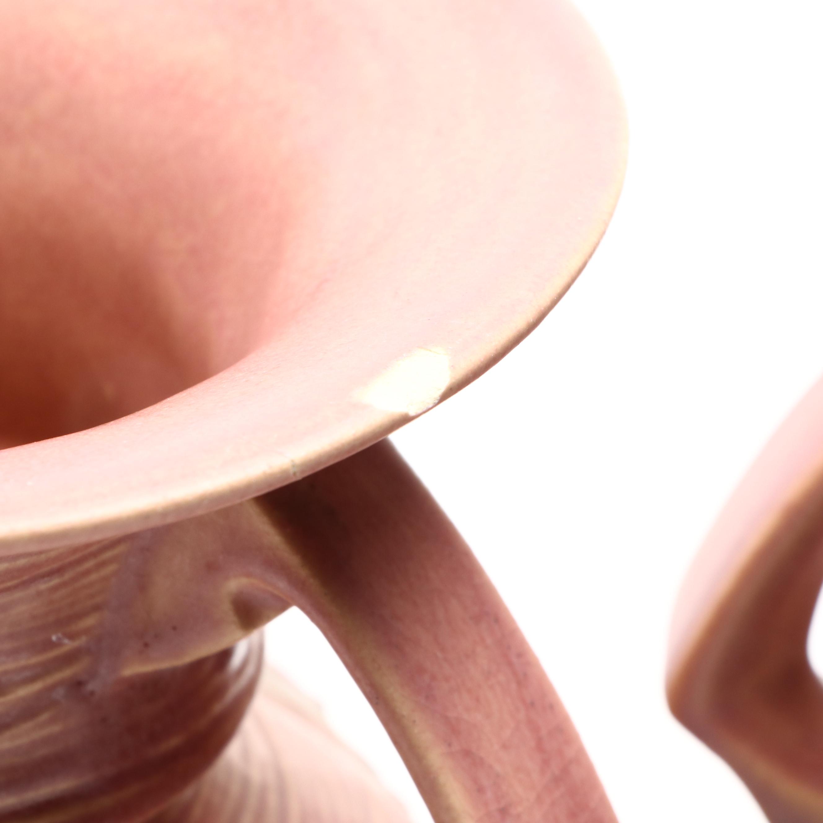 Roseville Pottery "Water Lily" Handled Vases, Mid-20th Century