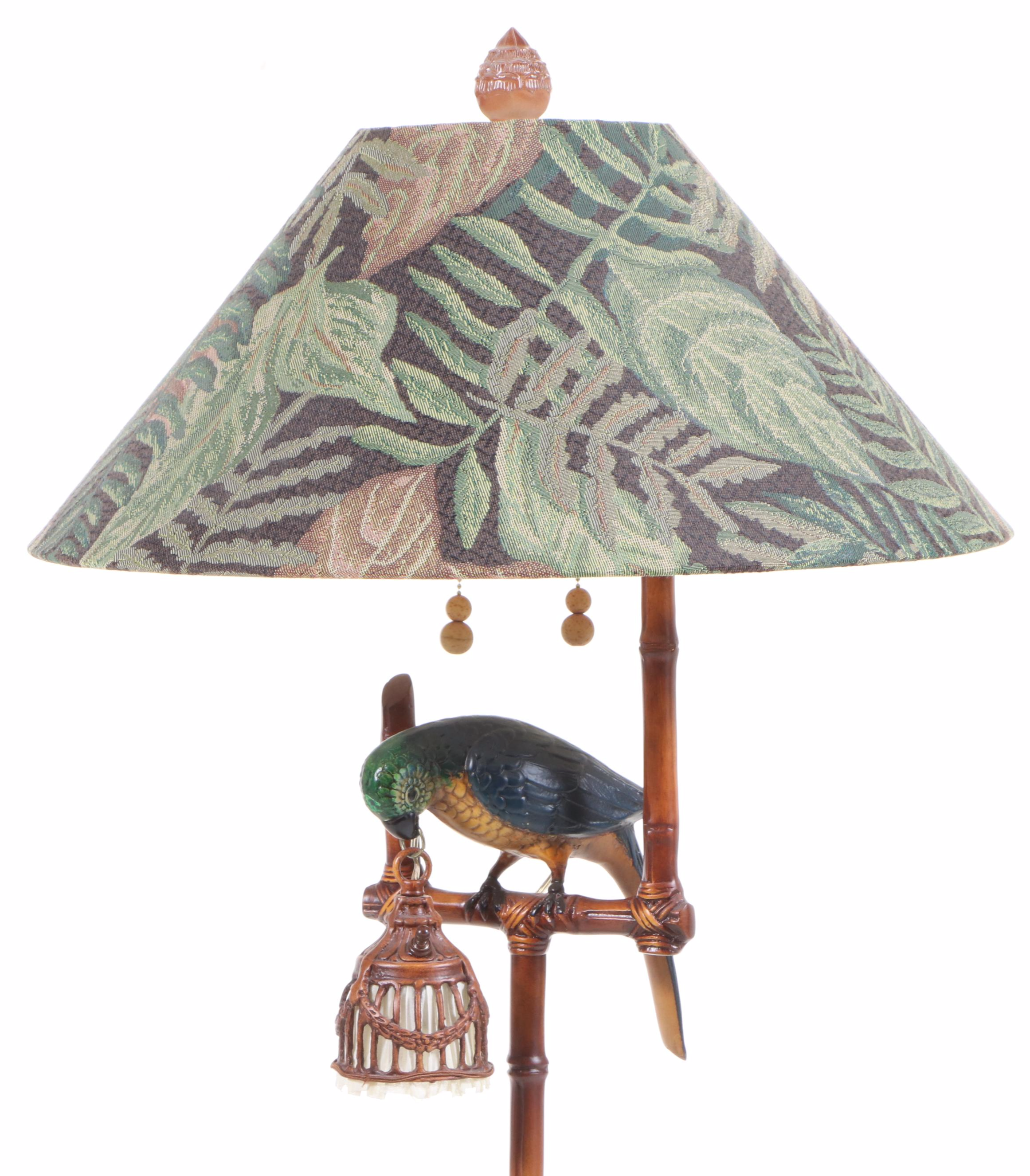 Frederick Cooper Parrot on Faux-Bamboo Perch Floor Lamp