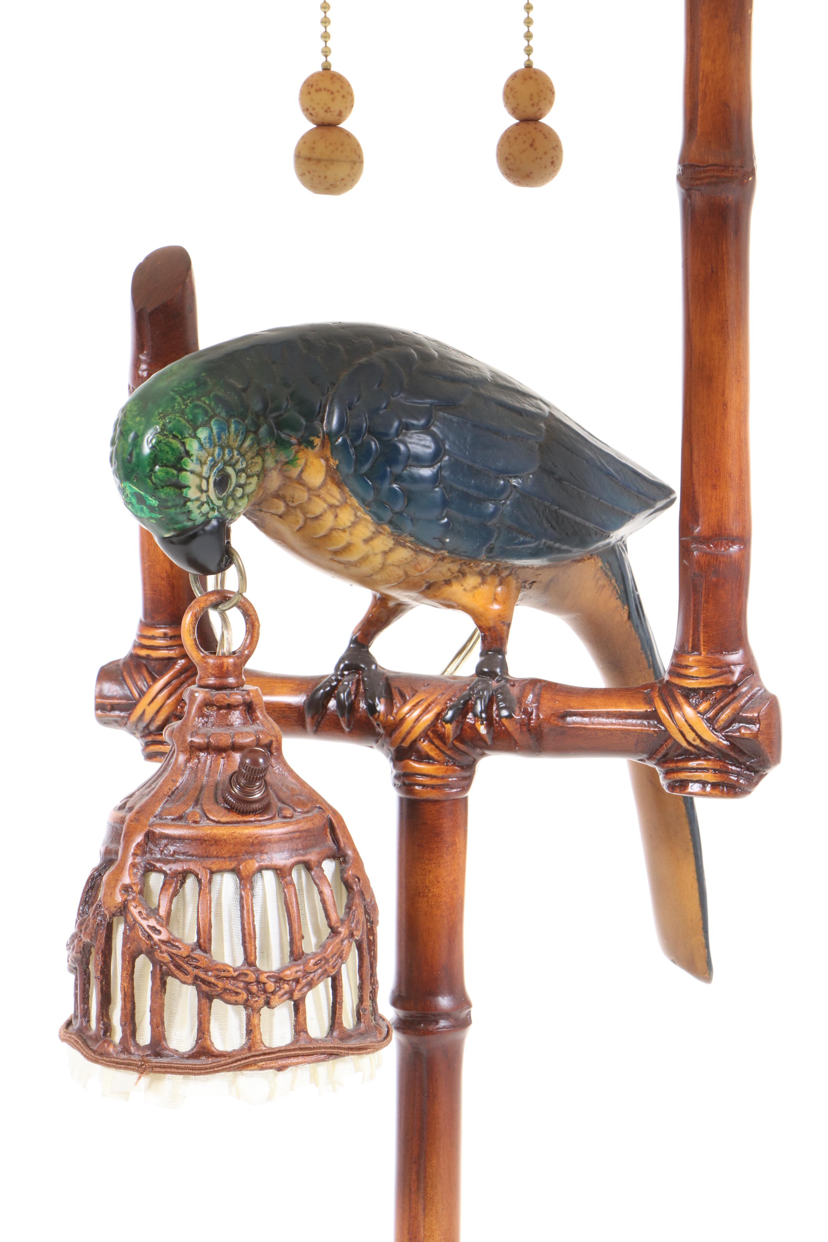 Frederick Cooper Parrot on Faux-Bamboo Perch Floor Lamp