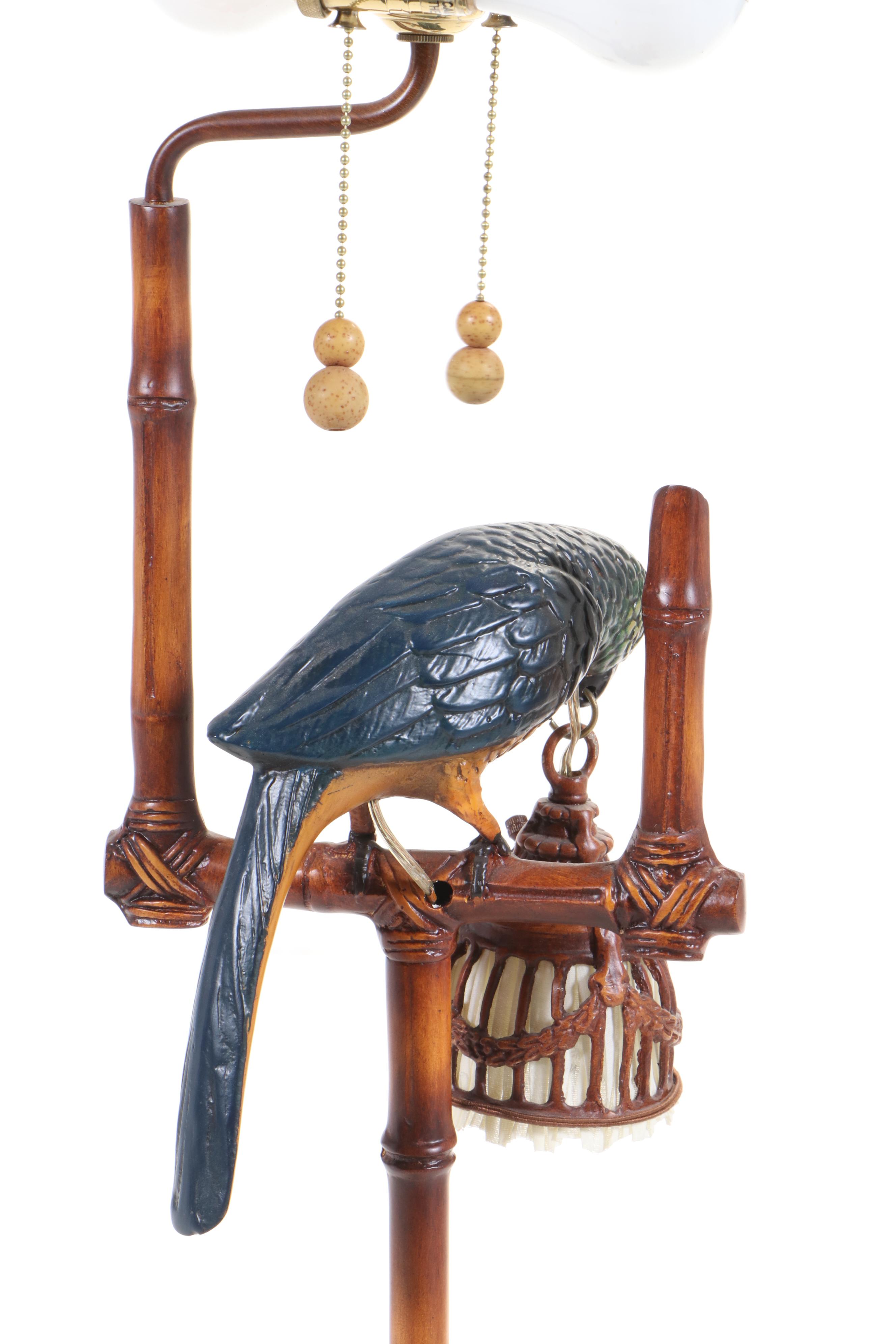 Frederick Cooper Parrot on Faux-Bamboo Perch Floor Lamp