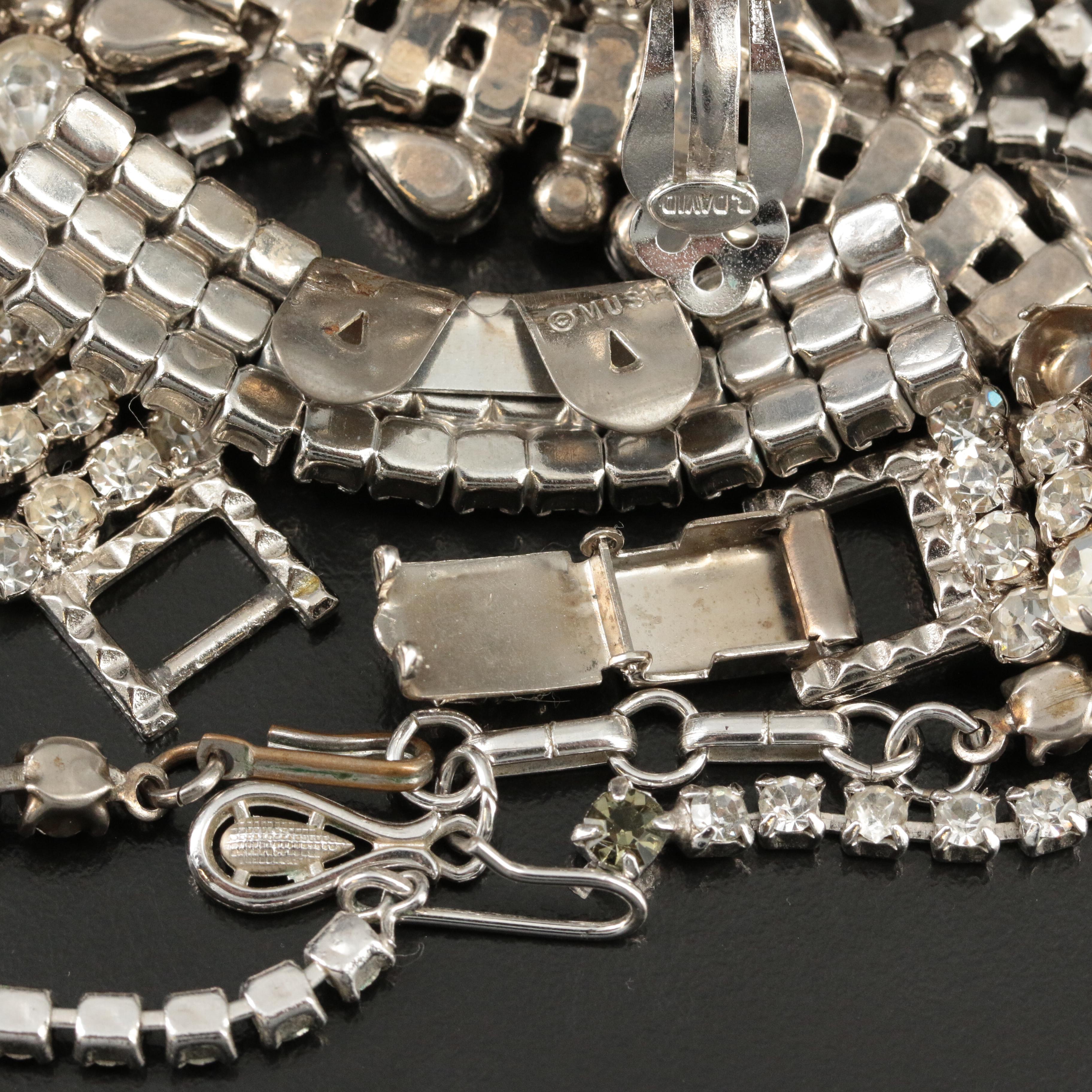 Rhinestone Jewelry Featuring B. David Earrings