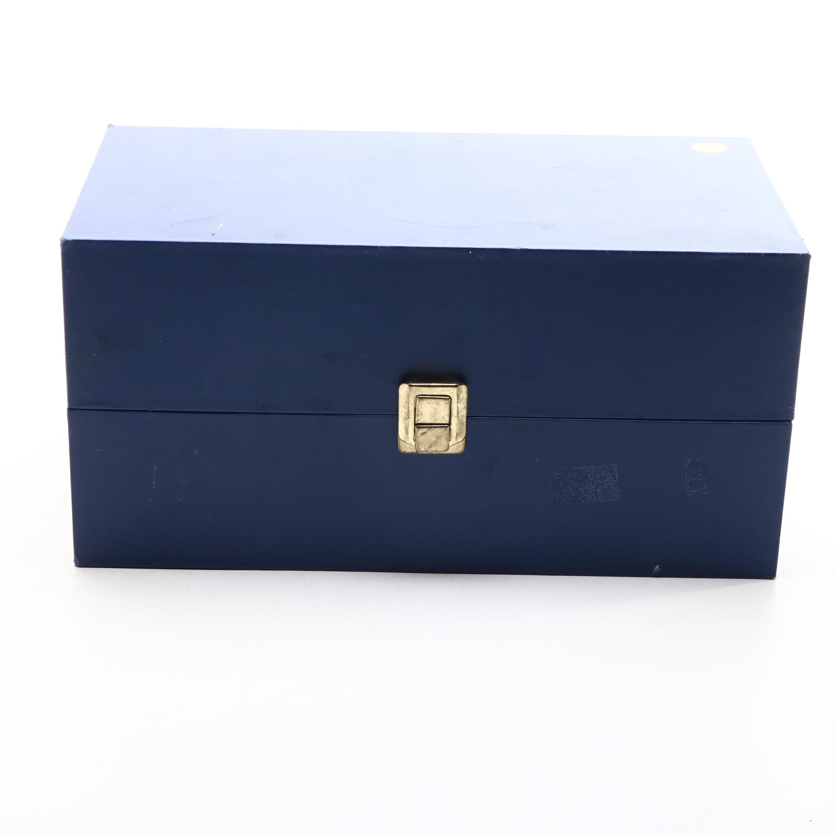 Porcelain Doll in Hat Box Carrying Case with Other Collectible Dolls