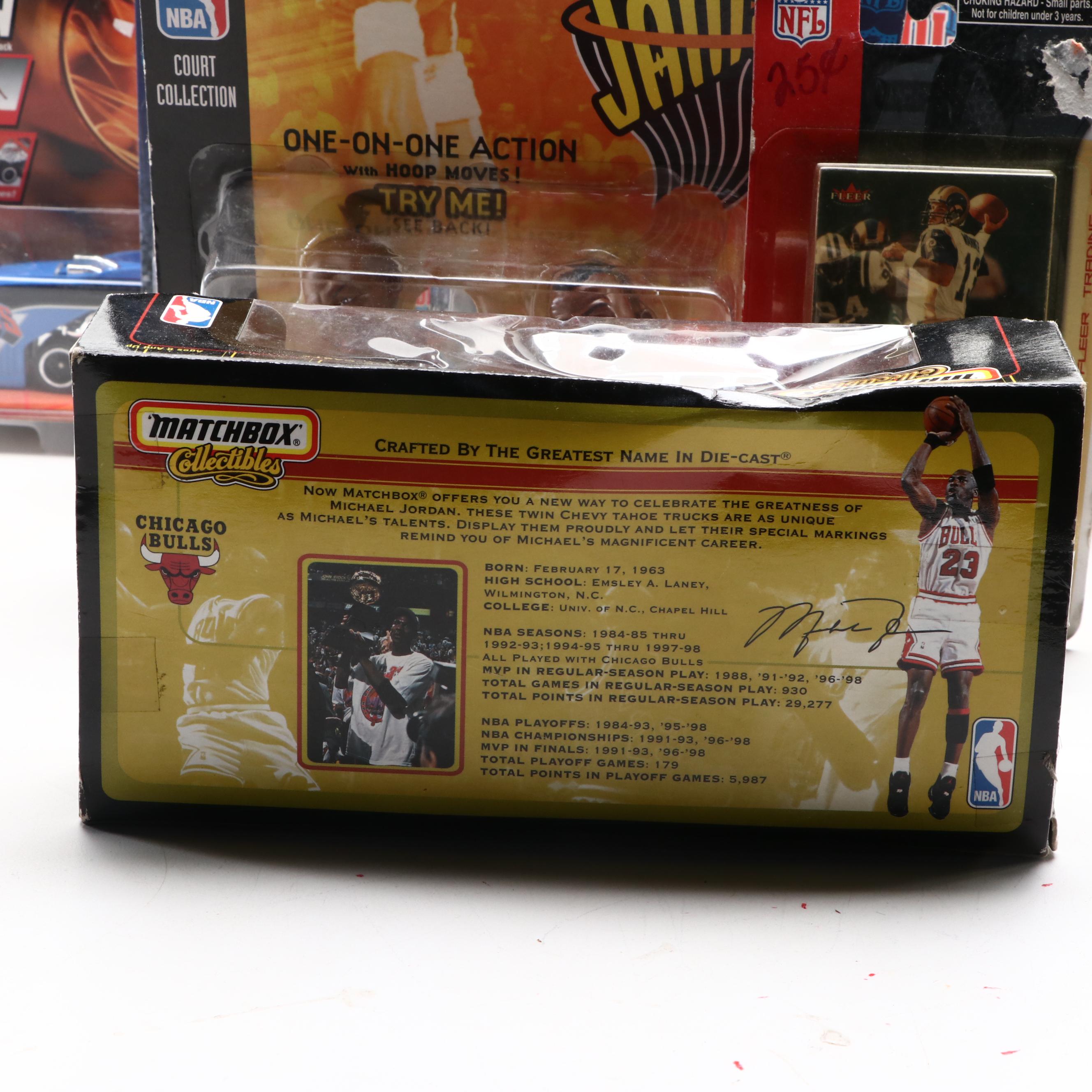 Matchbox and Hot Wheels NBA Themed Vehicles with Other Sports Themed Toys