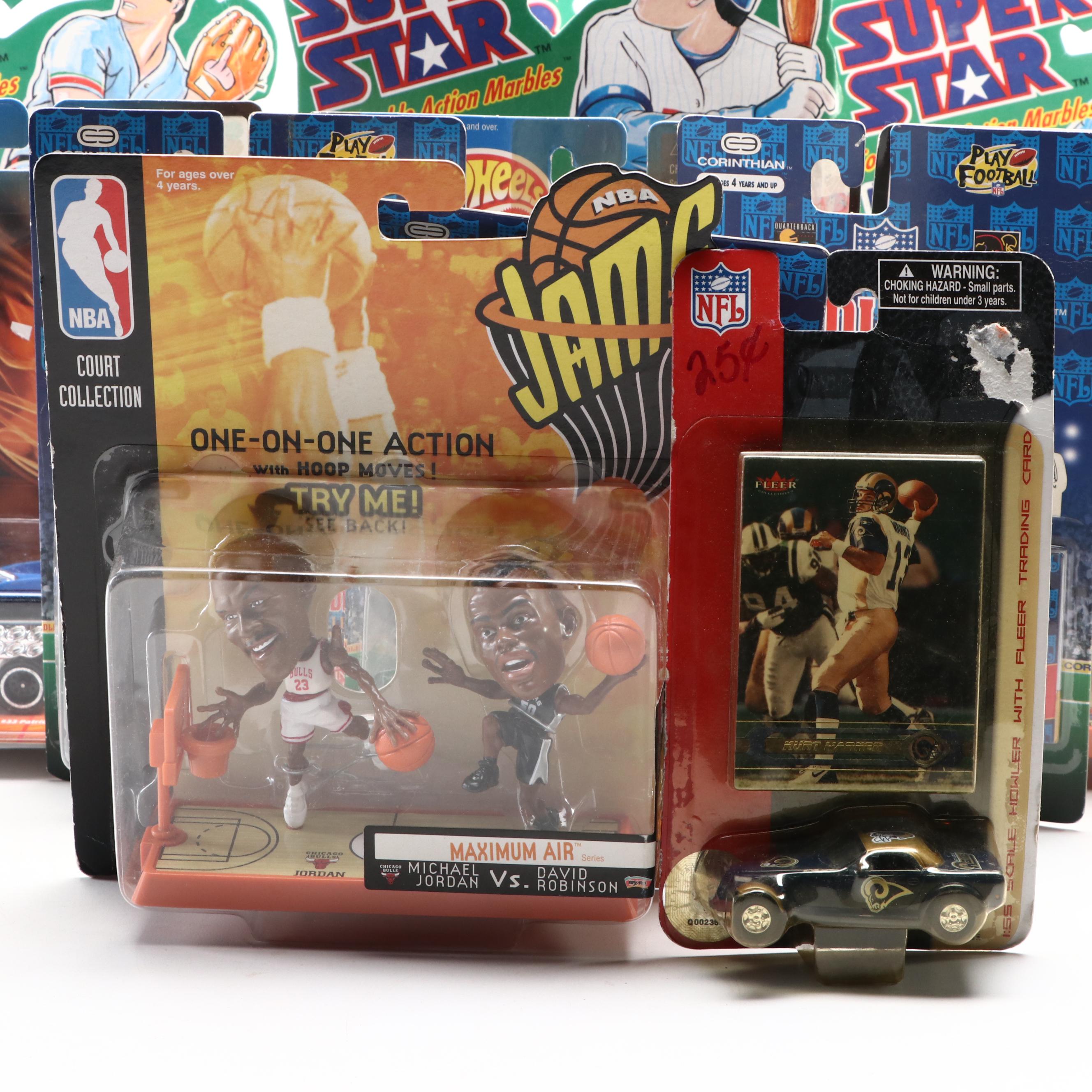 Matchbox and Hot Wheels NBA Themed Vehicles with Other Sports Themed Toys