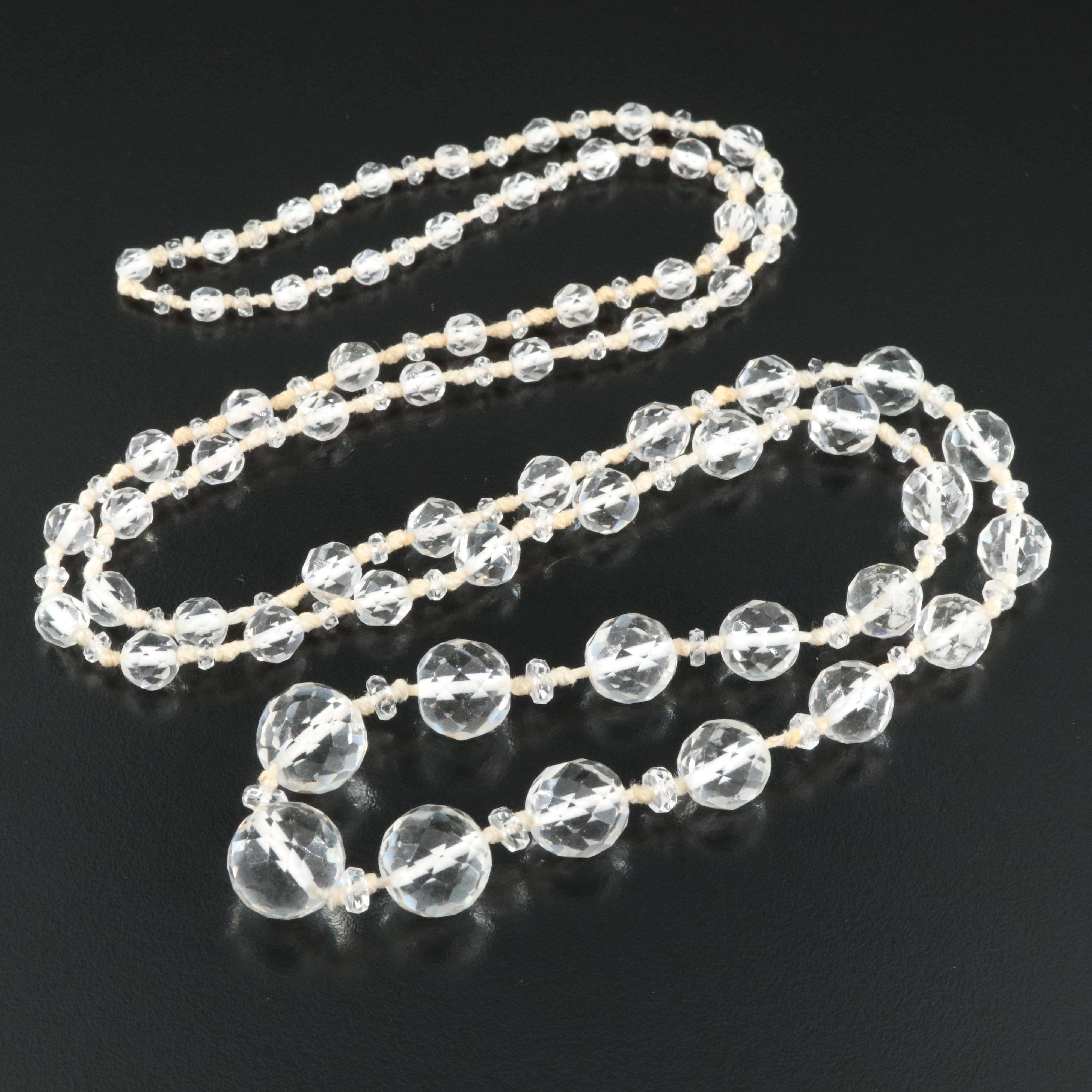 Vintage Graduated Glass Crystal Necklace