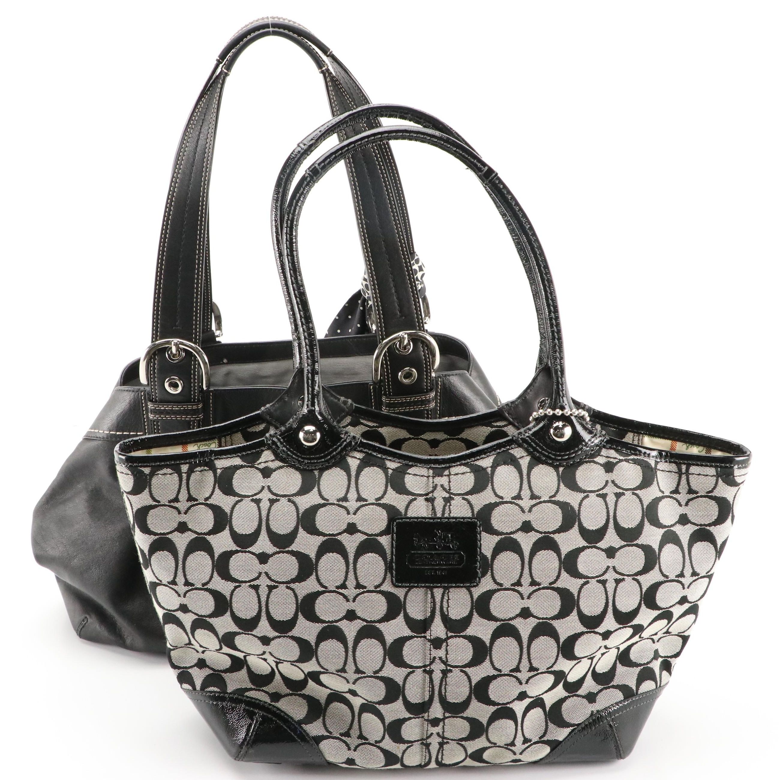 Coach Bleeker Signature Canvas Shoulder Tote & Soho Pleated Leather Shoulder Bag