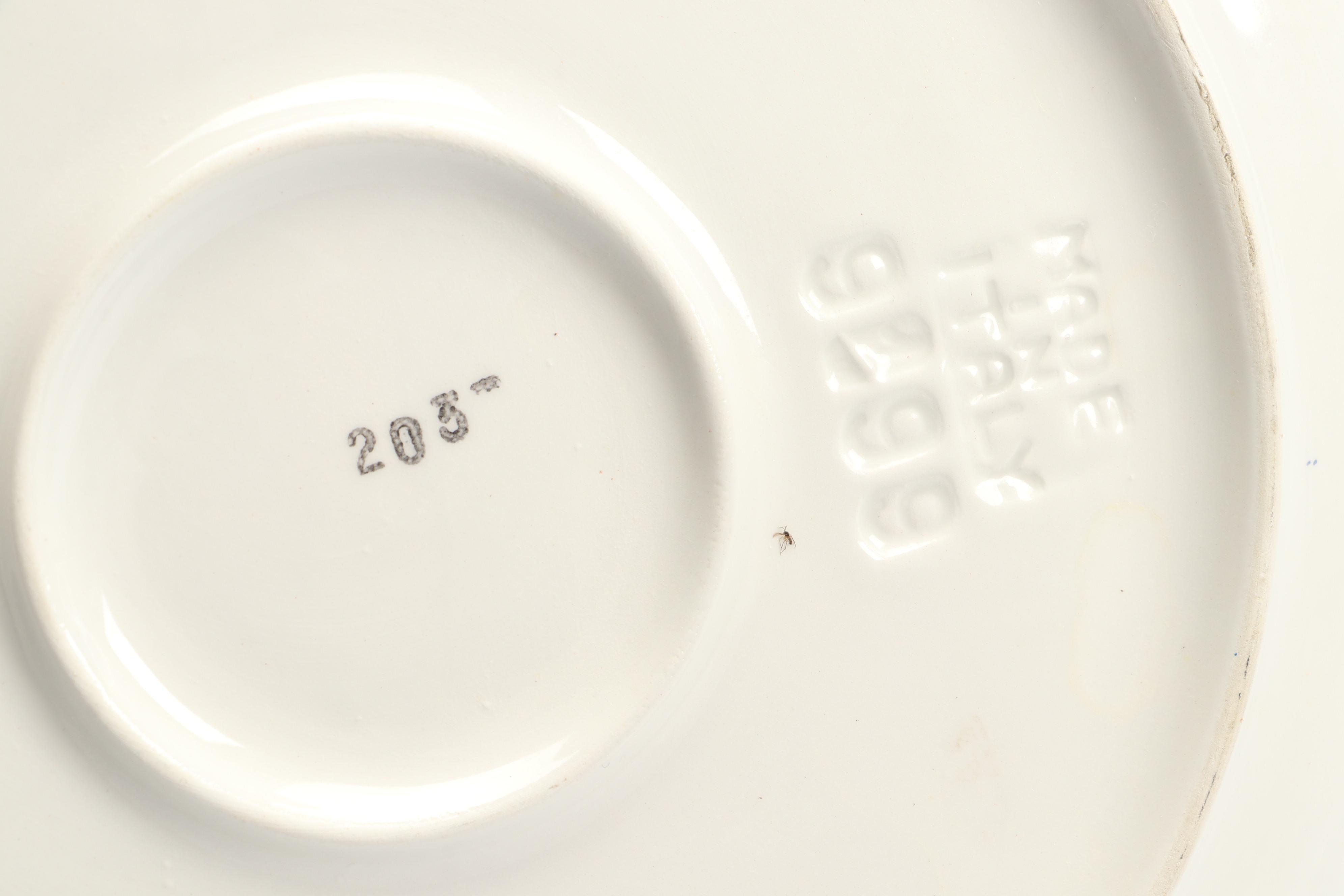 Fitz & Floyd "Vegetable Garden" Sauce Boat with Majolica Eggplant Plates