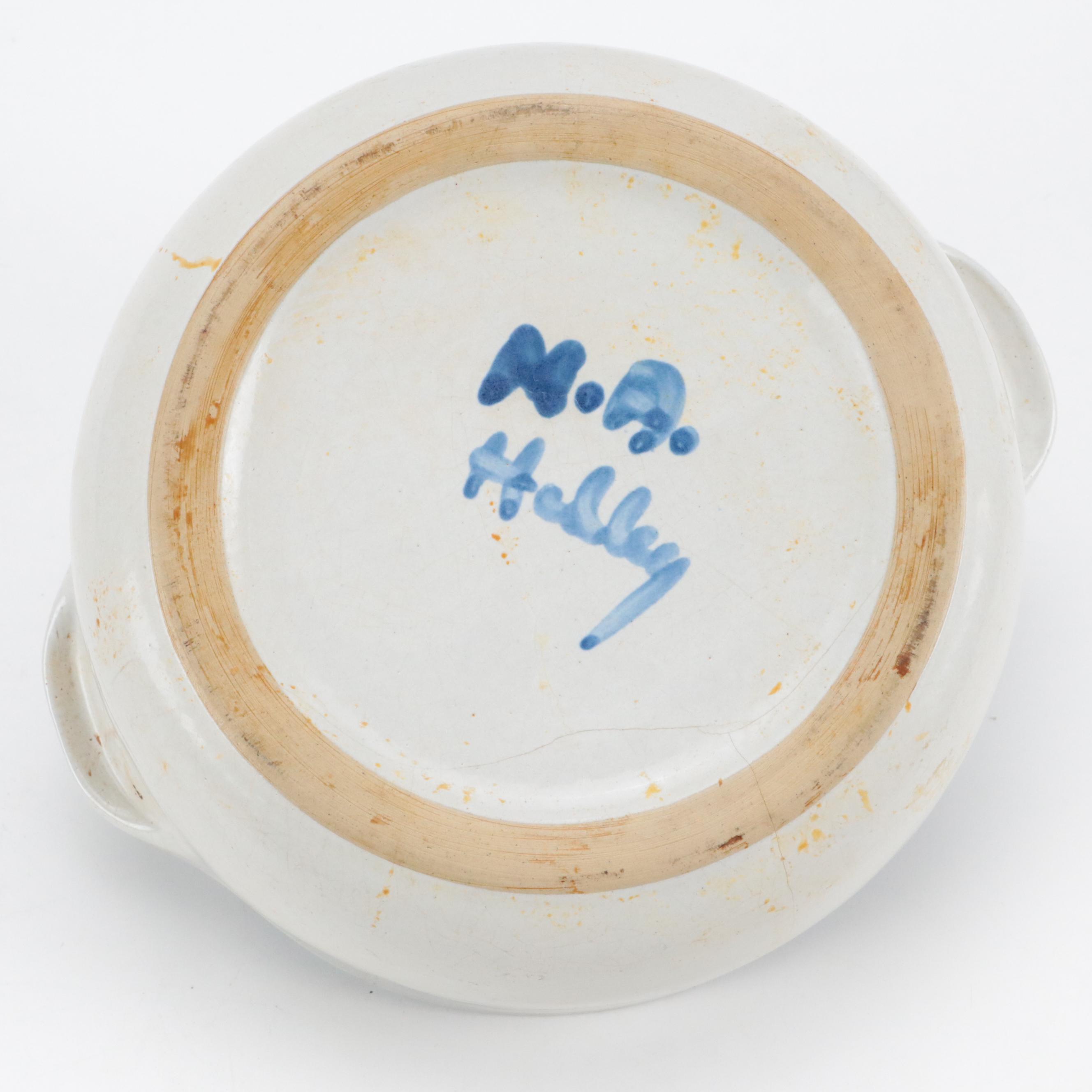 M.A. Hadley Studio Art Pottery "Country Scene" Stoneware Casserole Dishes