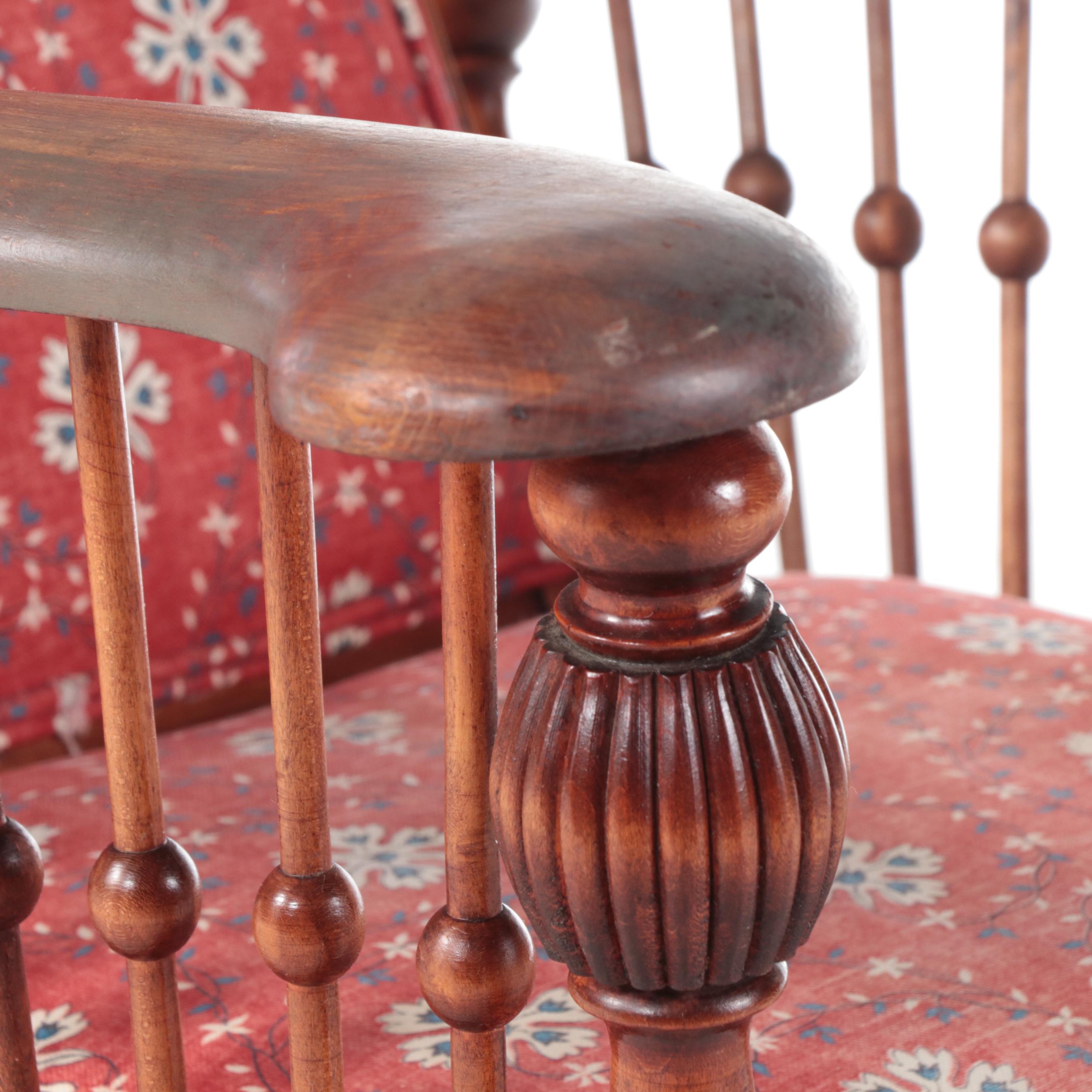 American Colonial Revival Maple Morris Chair, Early 20th Century