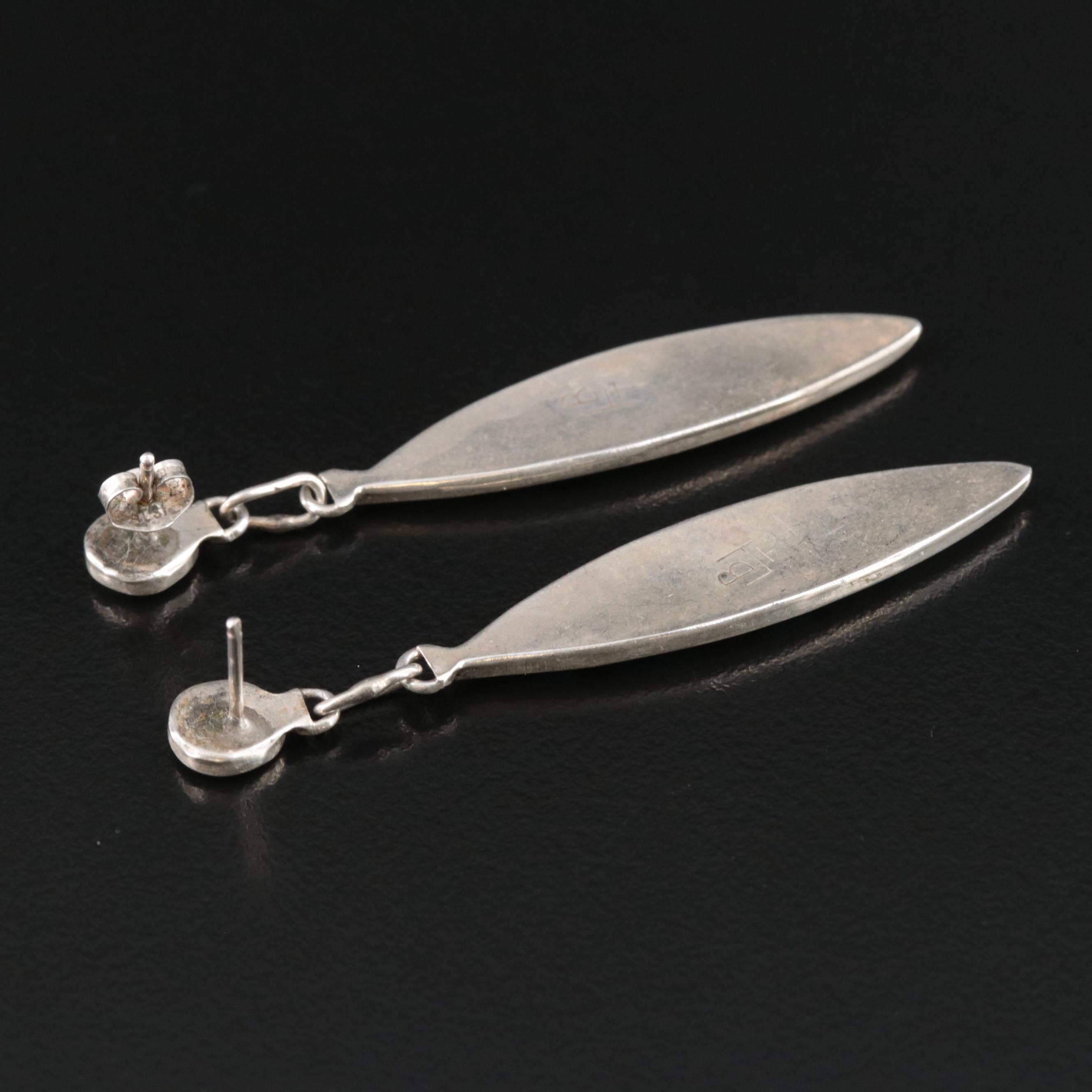 Southwestern Artist Signed Turquoise Inlay Earrings