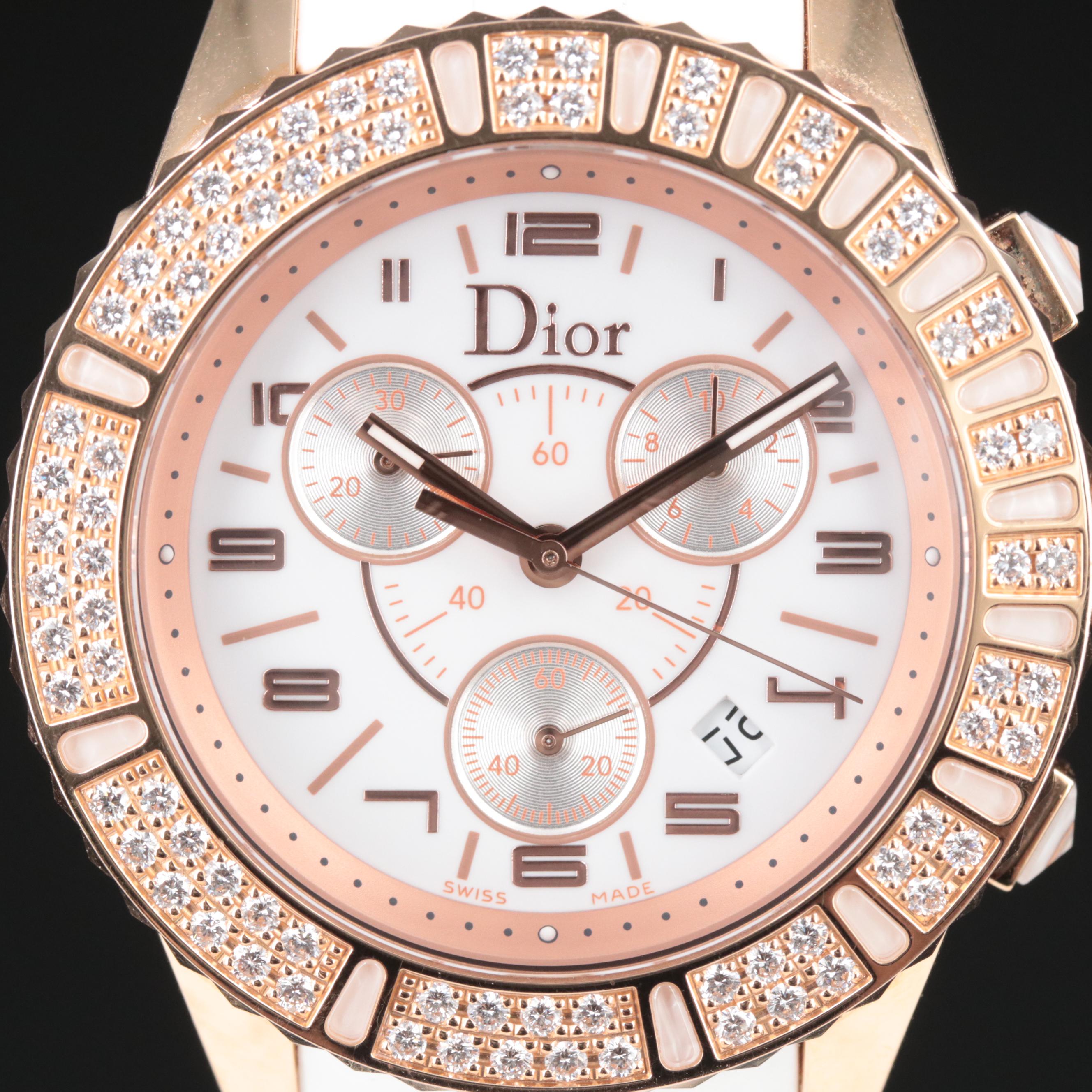 Christian Dior Christal 18K and 1.14 CTW Diamond Watch