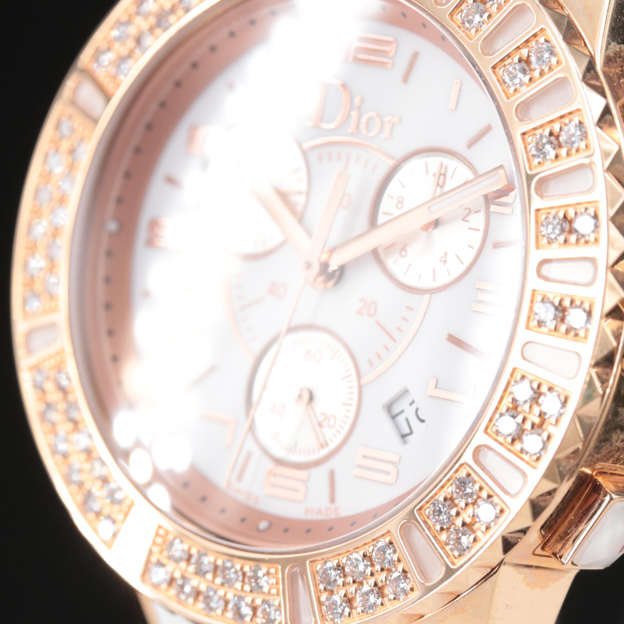 Christian Dior Christal 18K and 1.14 CTW Diamond Watch