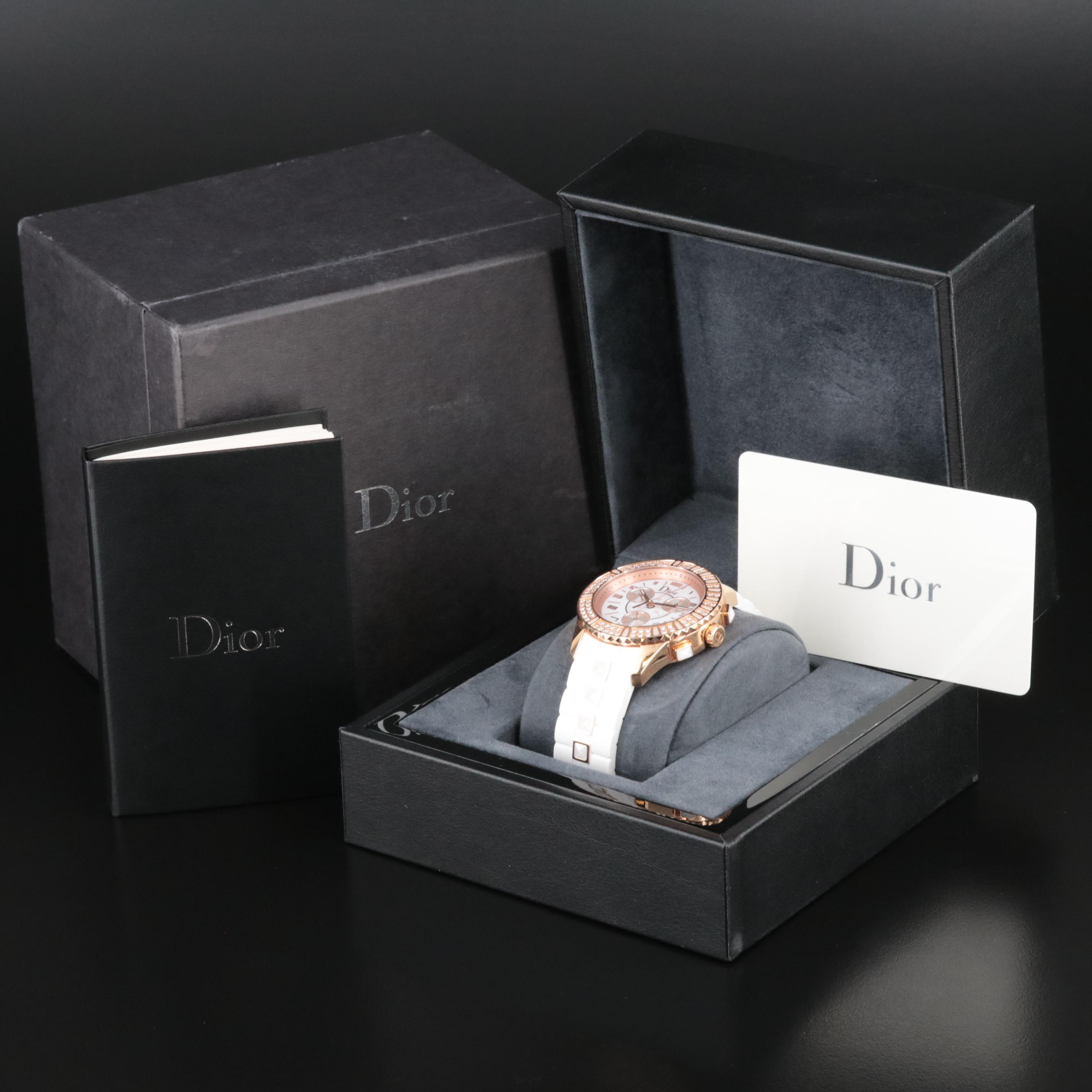 Christian Dior Christal 18K and 1.14 CTW Diamond Watch
