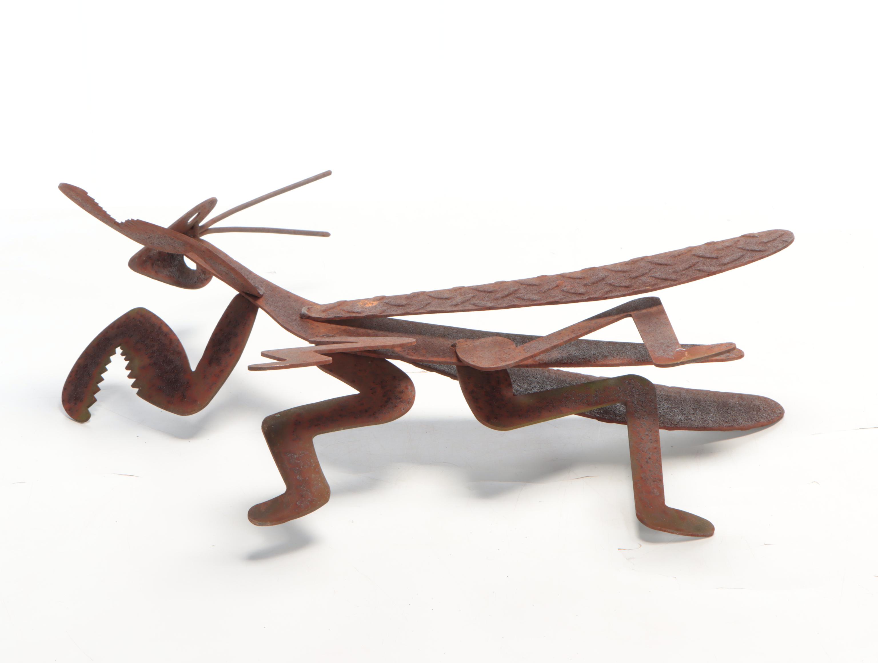 Metal Praying Mantis Garden Statue