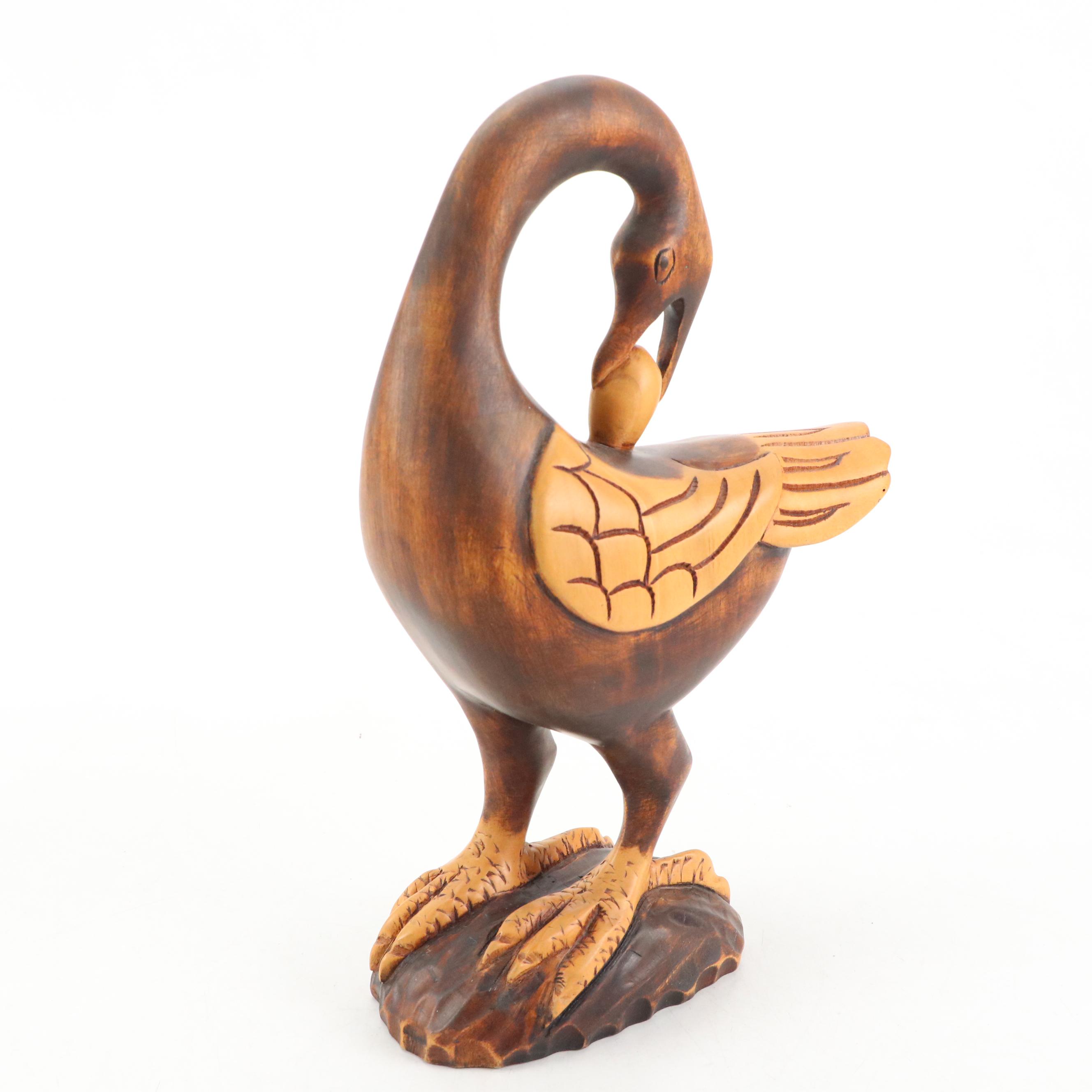 Ghana Akan "Sankofa Anrika" Mythical Bird Wood Carving, Other Small Carved Bird