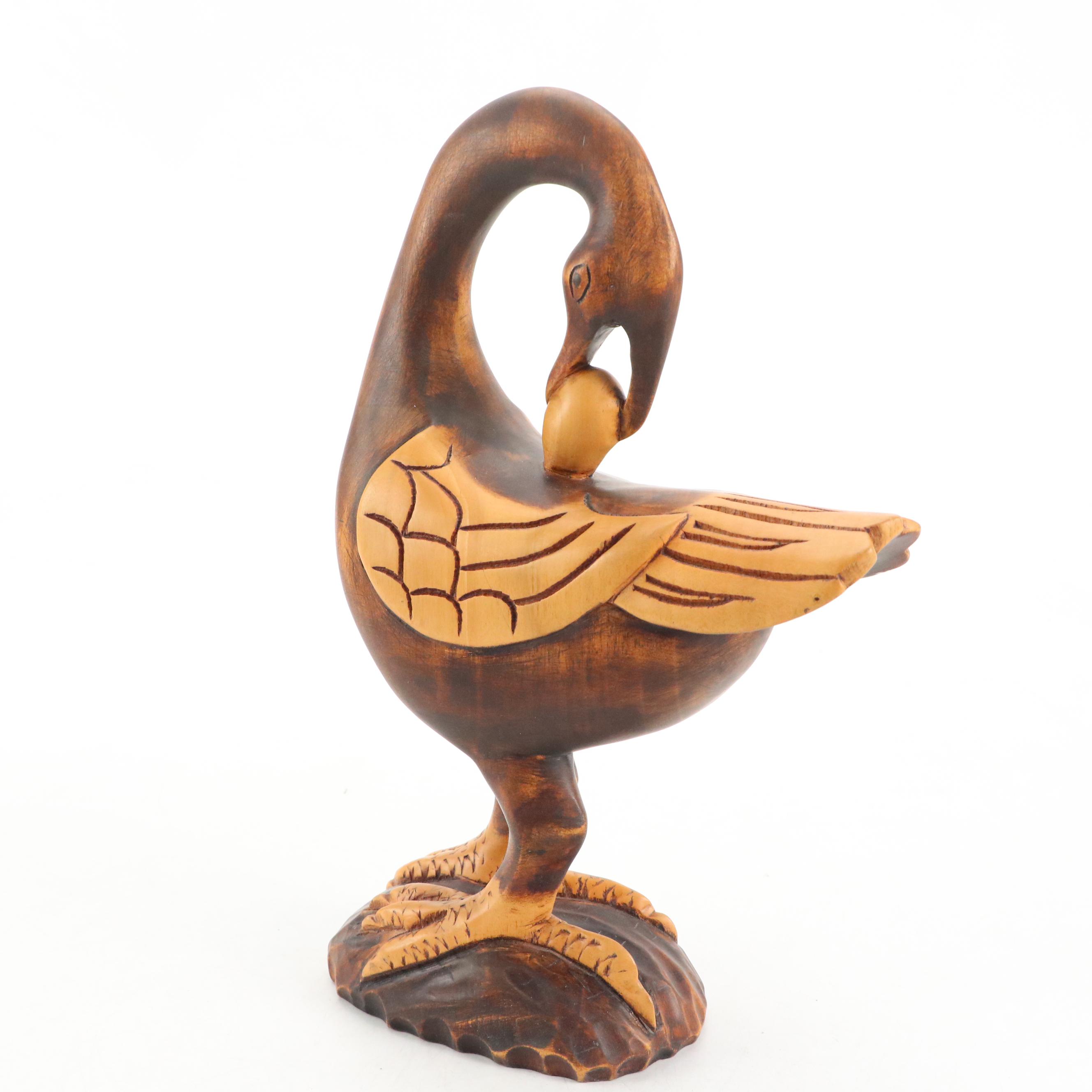 Ghana Akan "Sankofa Anrika" Mythical Bird Wood Carving, Other Small Carved Bird