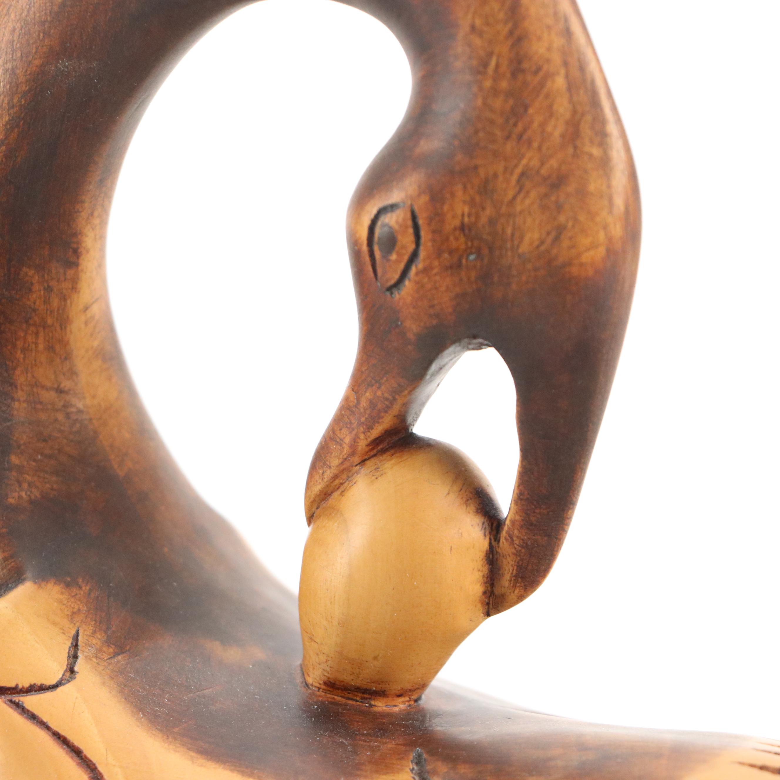 Ghana Akan "Sankofa Anrika" Mythical Bird Wood Carving, Other Small Carved Bird