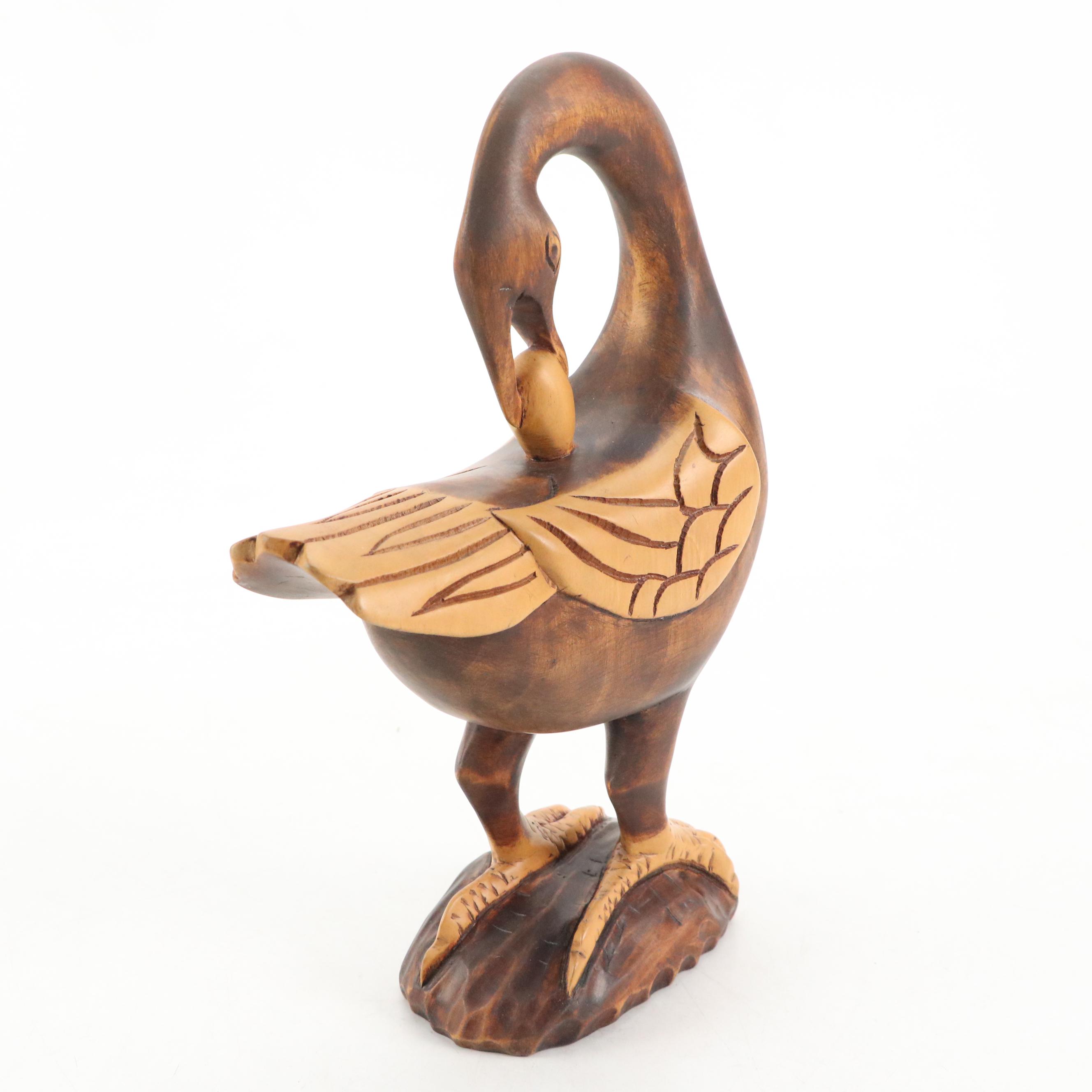 Ghana Akan "Sankofa Anrika" Mythical Bird Wood Carving, Other Small Carved Bird