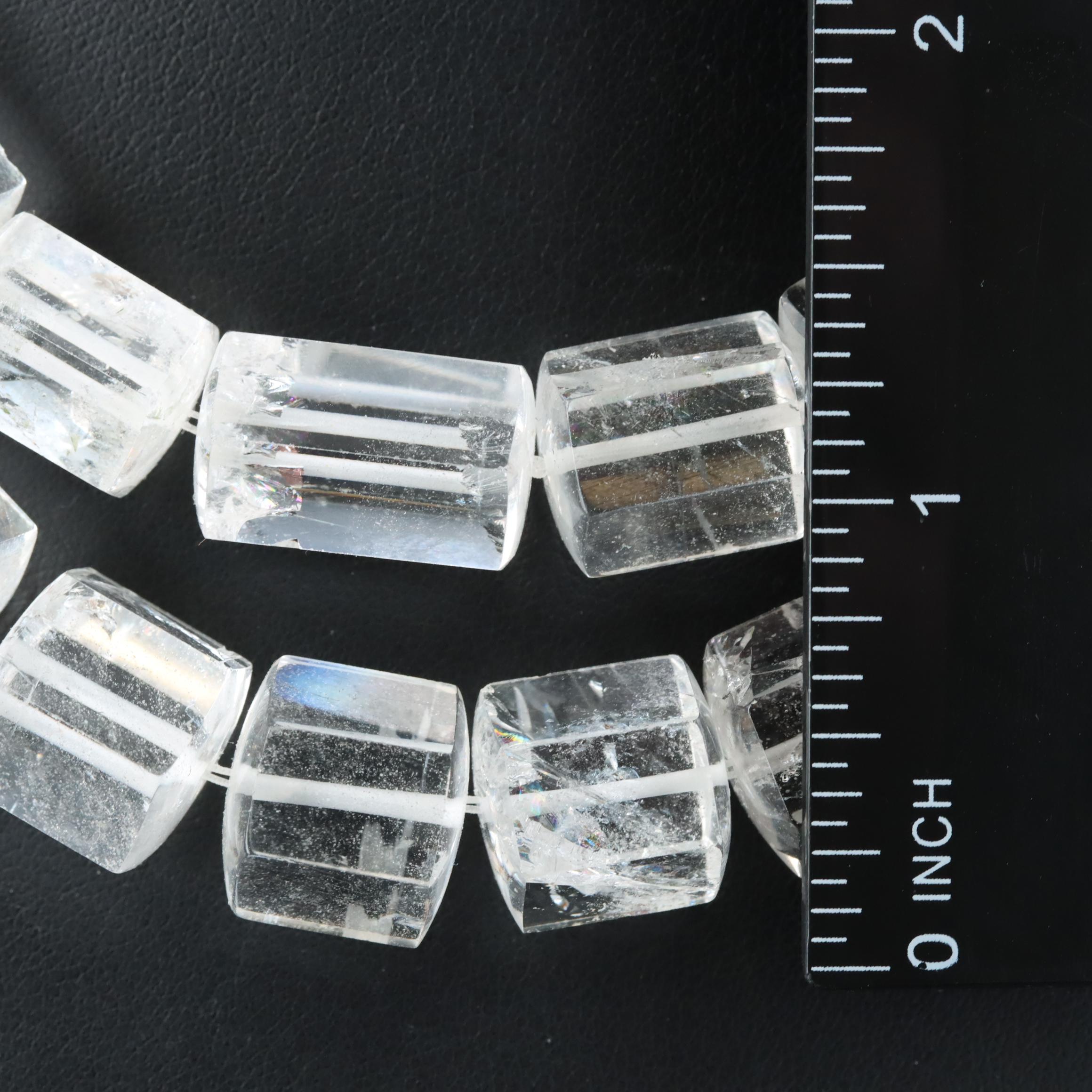 Rock Crystal Quartz Collar Necklace with 18K Clasp