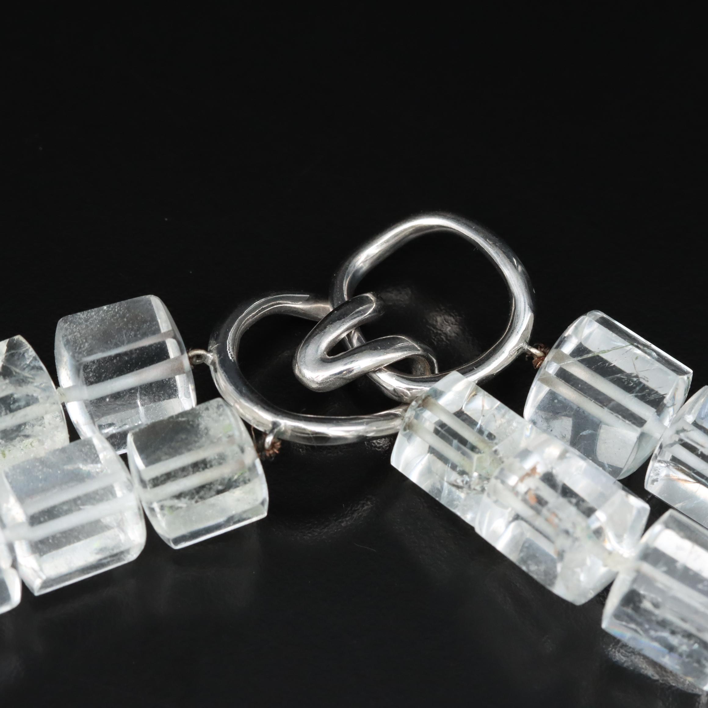 Rock Crystal Quartz Collar Necklace with 18K Clasp