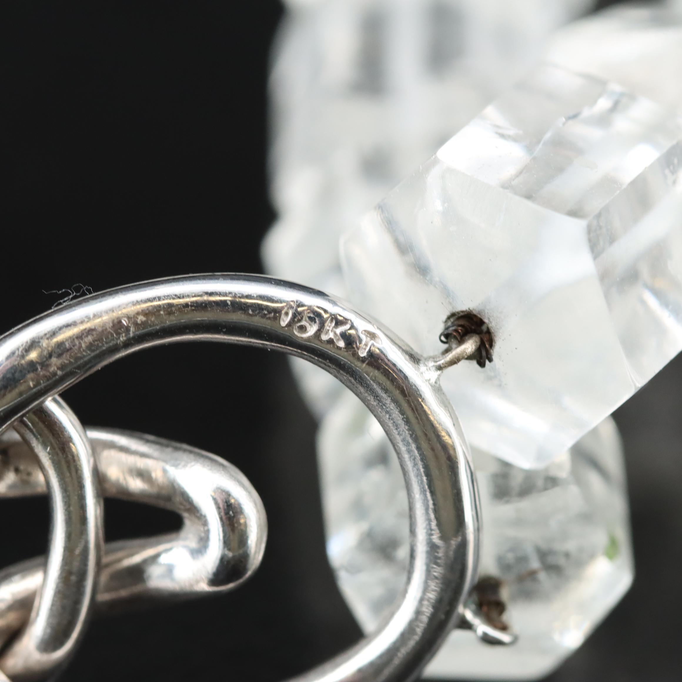 Rock Crystal Quartz Collar Necklace with 18K Clasp