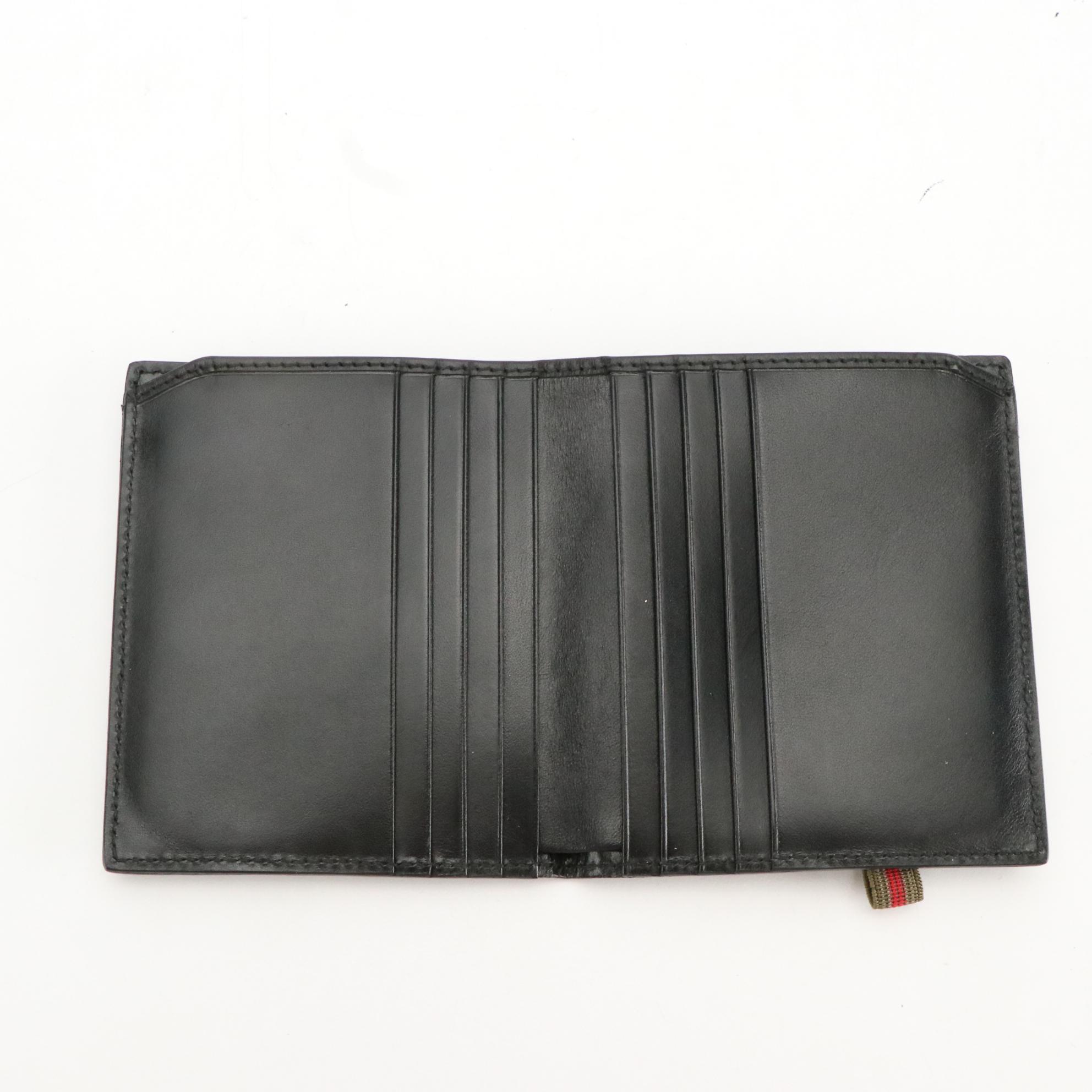 Gucci Men's Black Smooth Leather Bifold Wallet in Box