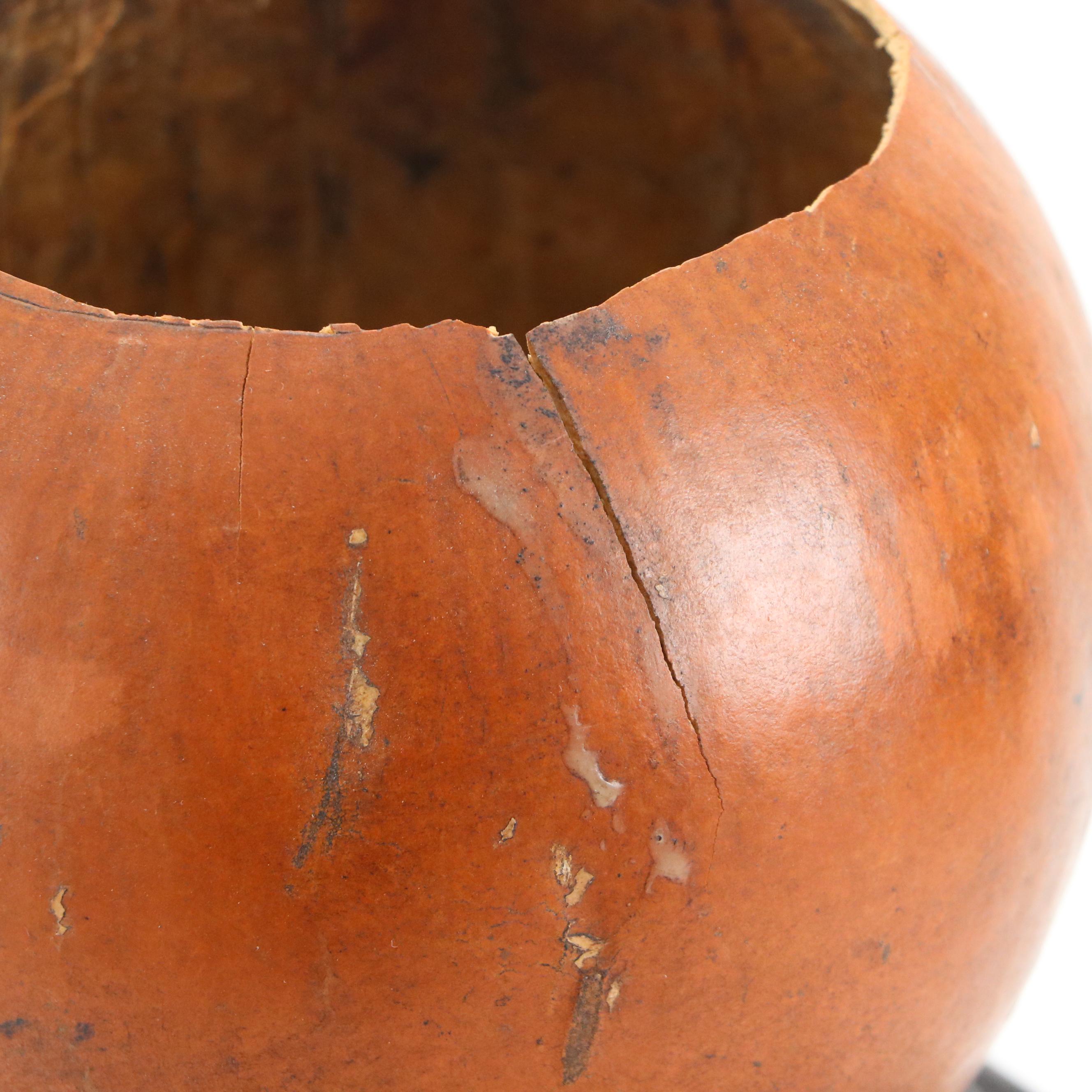 Ghana Ashanti Tribe Animals Beaded and Cowrie Shell Gourd