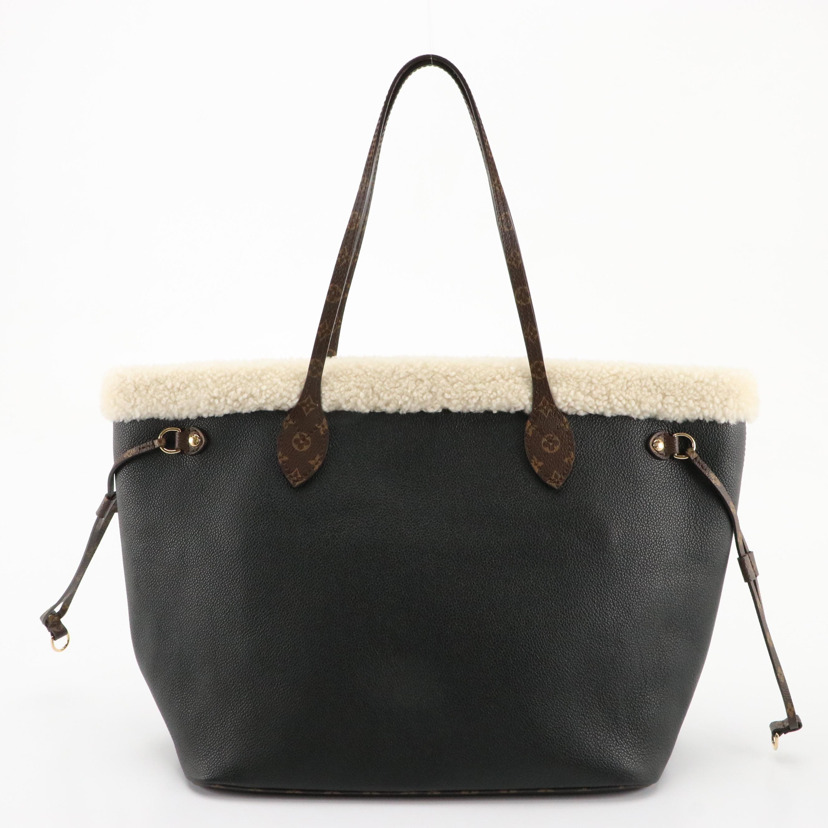 Louis Vuitton Limited Edition Black Leather Monogram Teddy Neverfull MM Tote