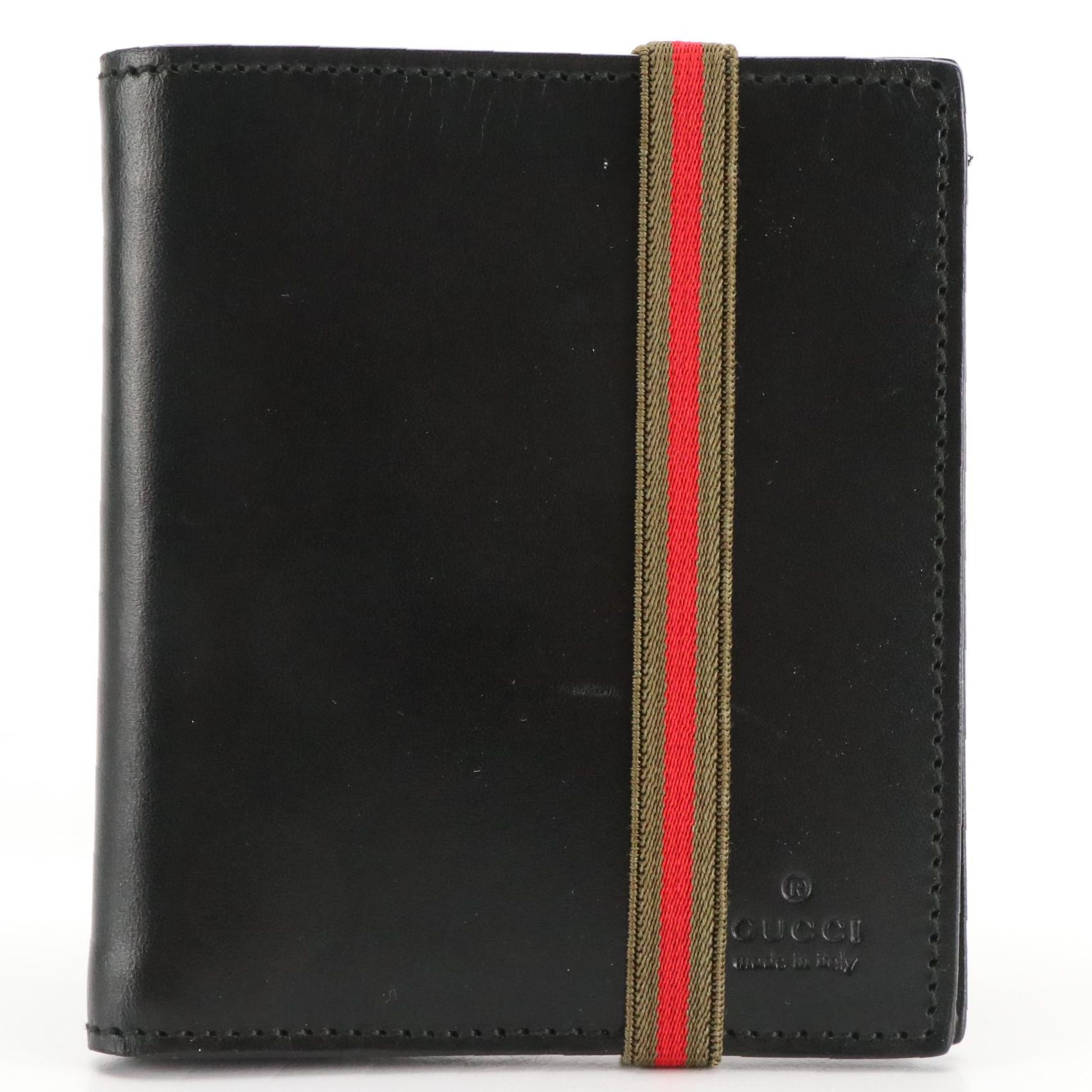 Gucci Men's Black Smooth Leather Bifold Wallet in Box