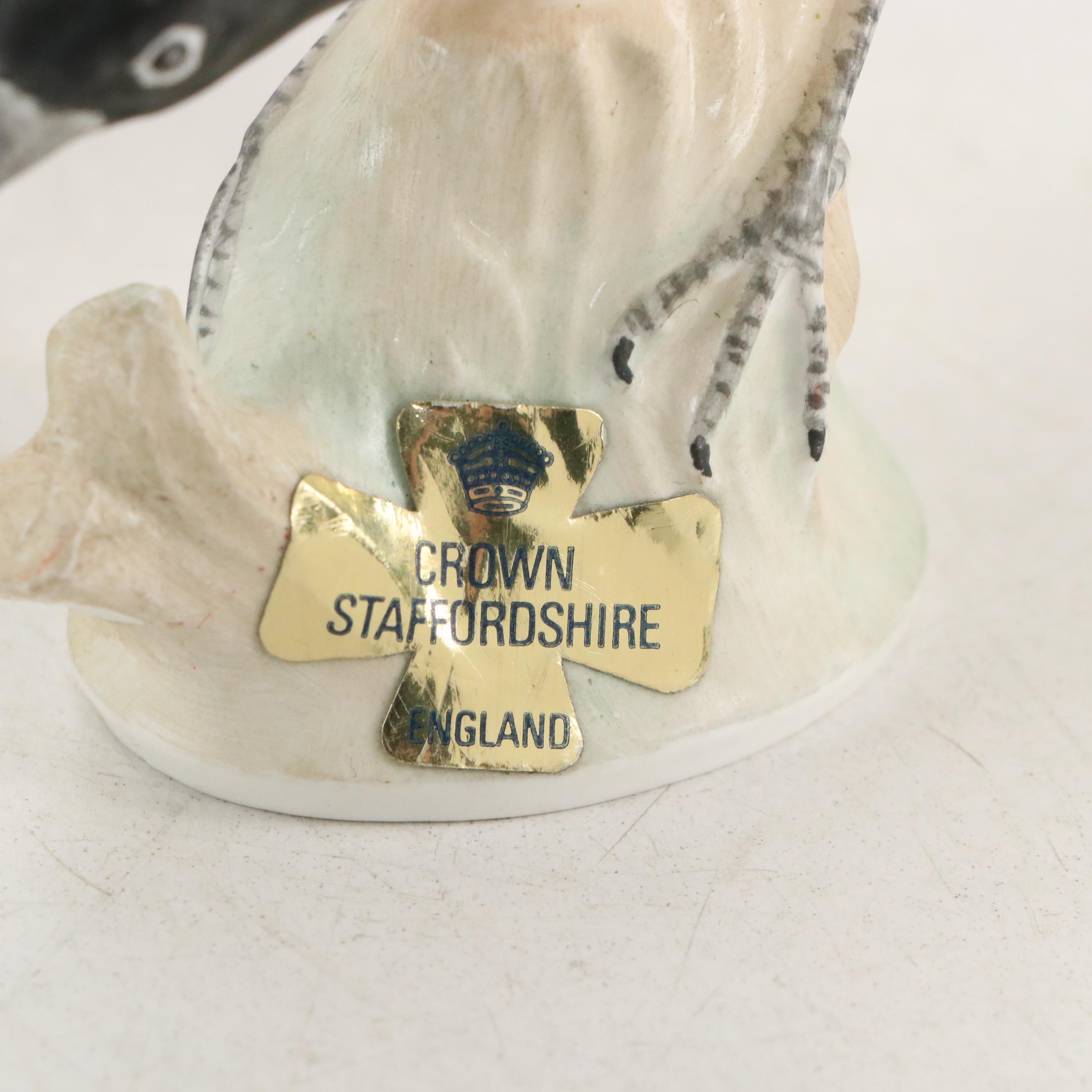 Crown Staffordshire Bone China Baltimore Oriole With Italian Bluebirds Figure