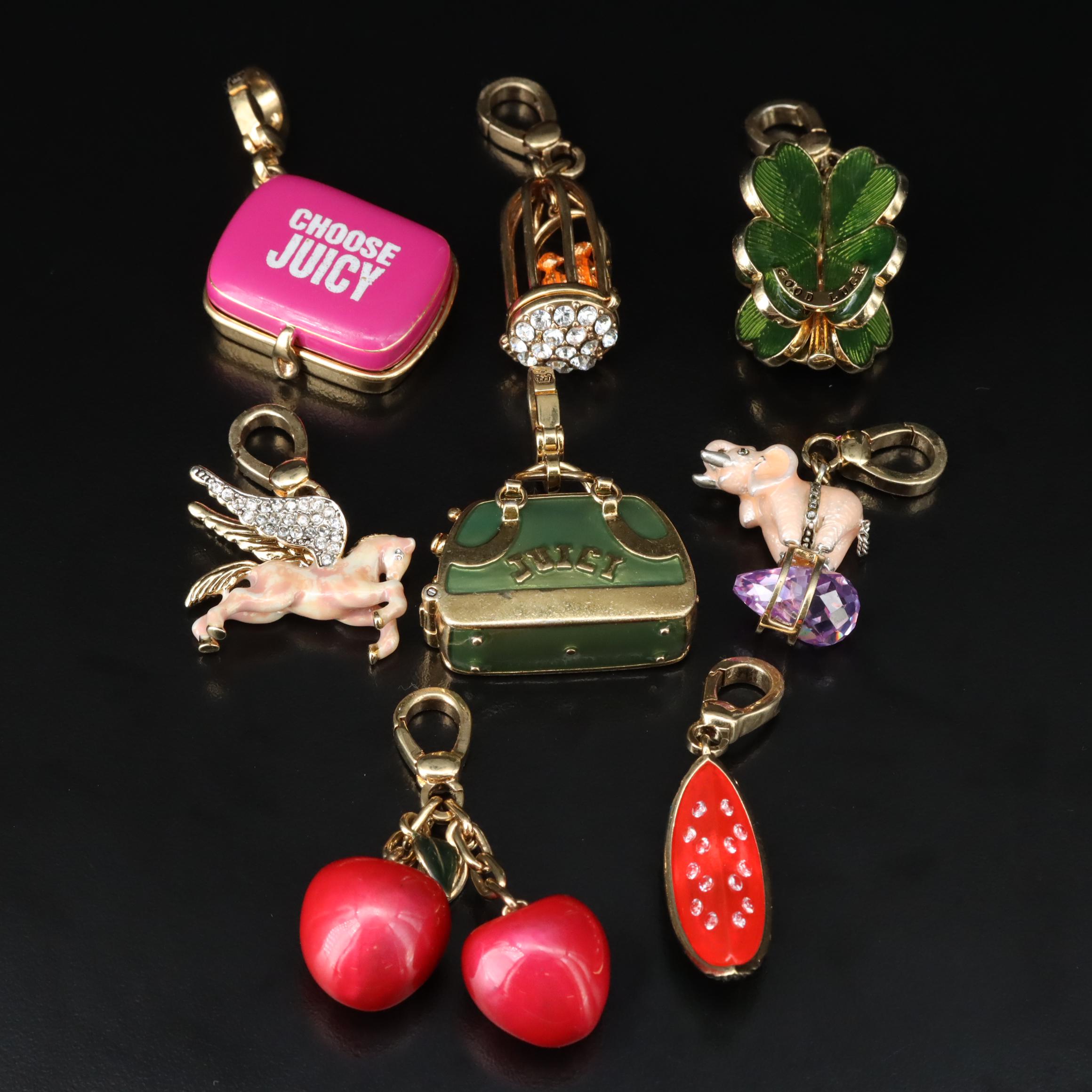 Juicy Couture Charm Collection with Rhinestone and Resin Enamel
