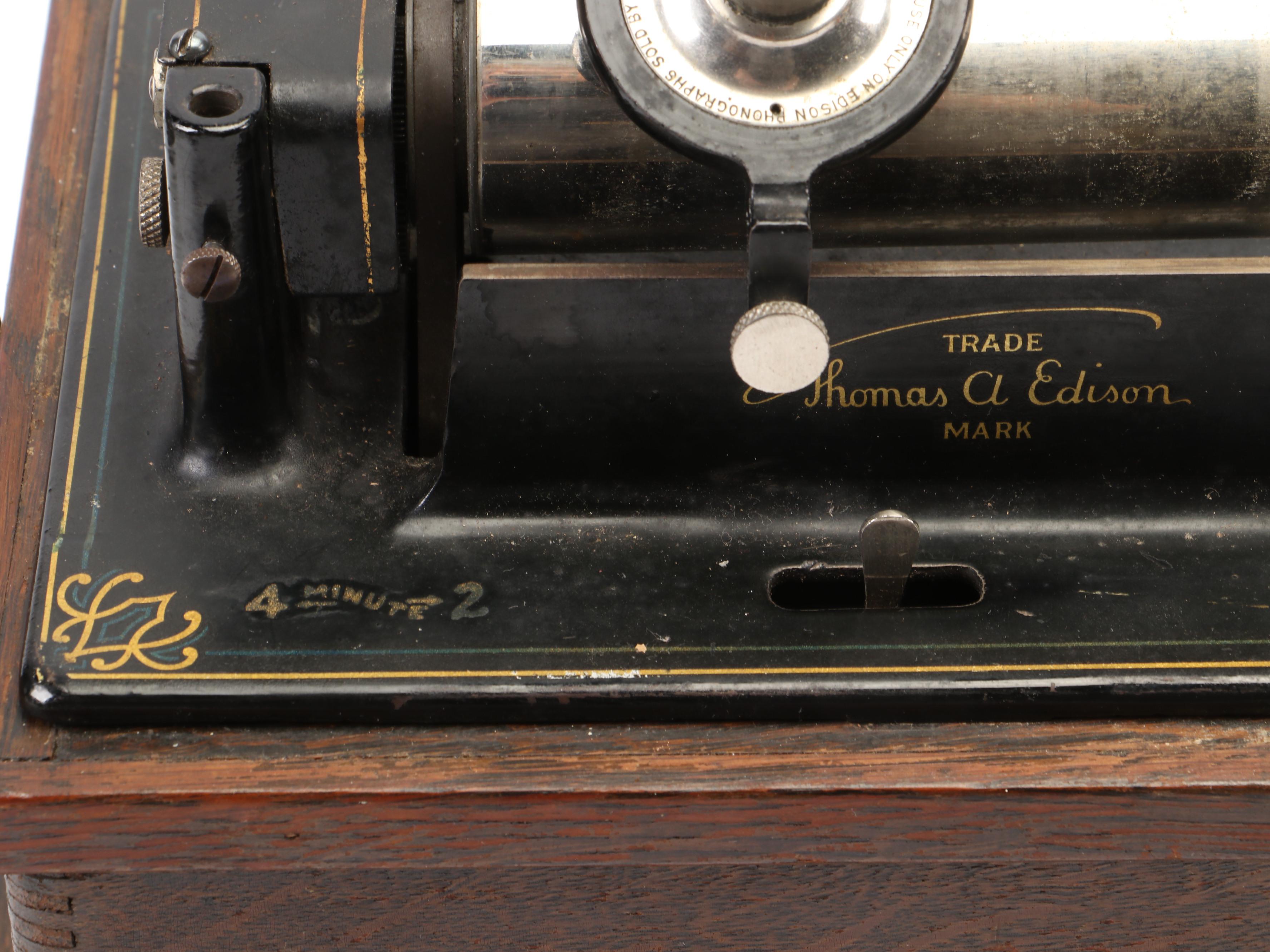 Edison Fireside Phonograph Model A with Music Cylinders, Early 20th C.