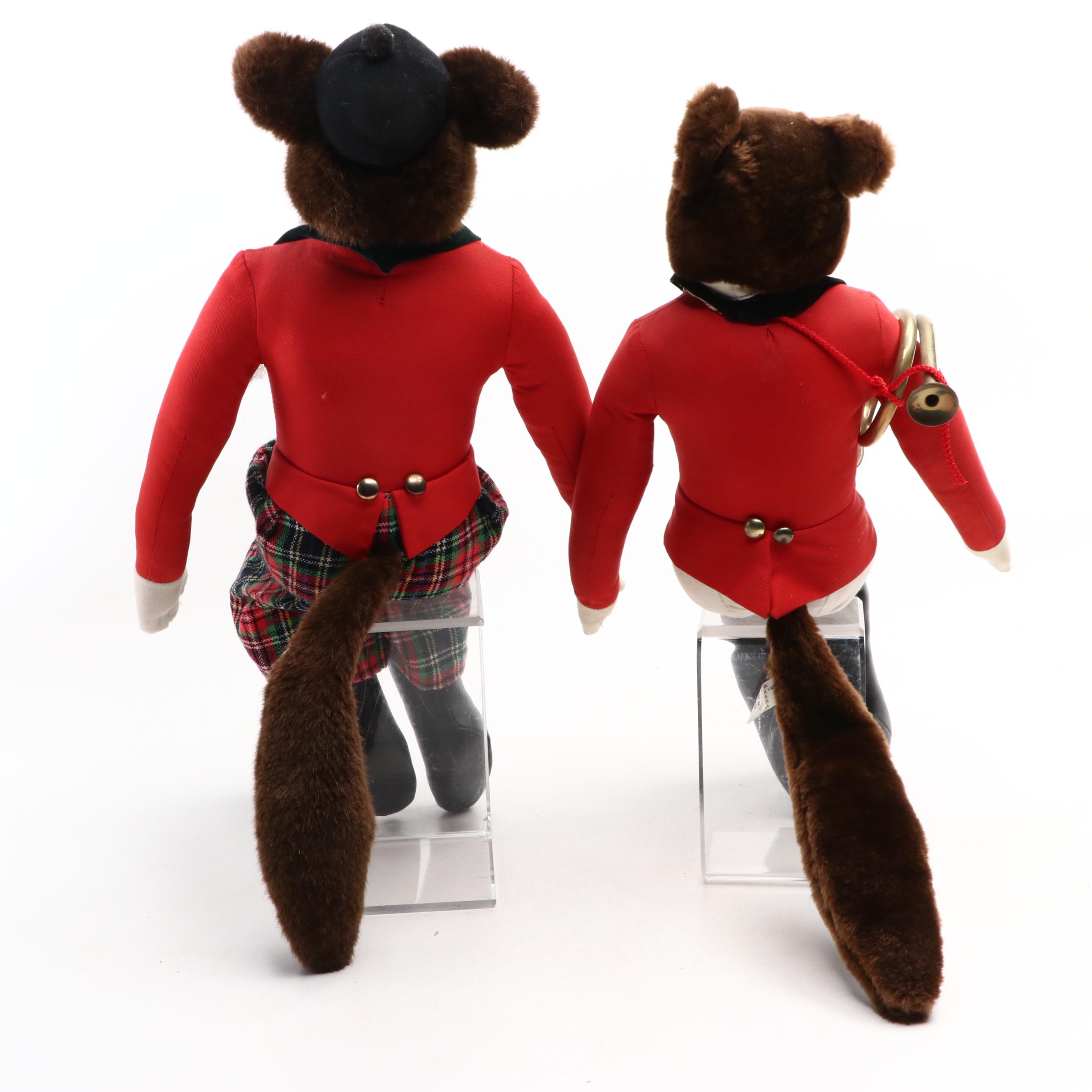 Stuffed Mr. & Mrs. Fox Hunting Figures