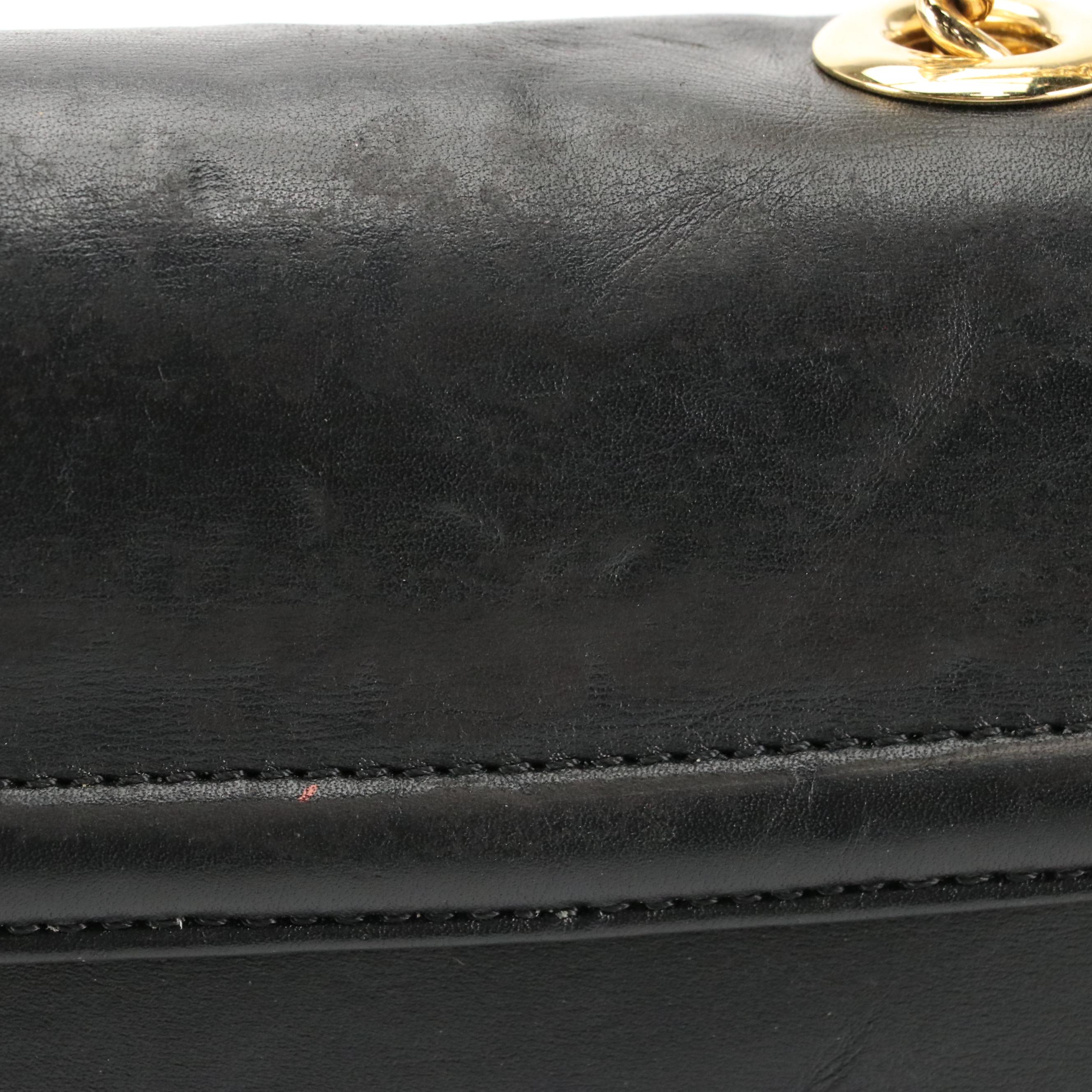 Gucci Rajah Embellished Black Leather Front Flap Chain Crossbody Bag